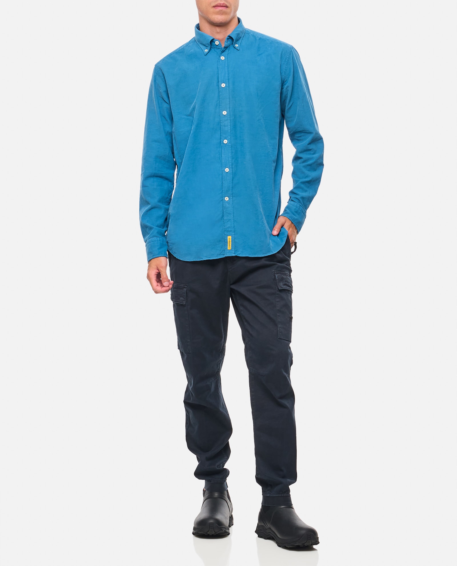 Shop Bd Baggies Cotton Shirt In Clear Blue