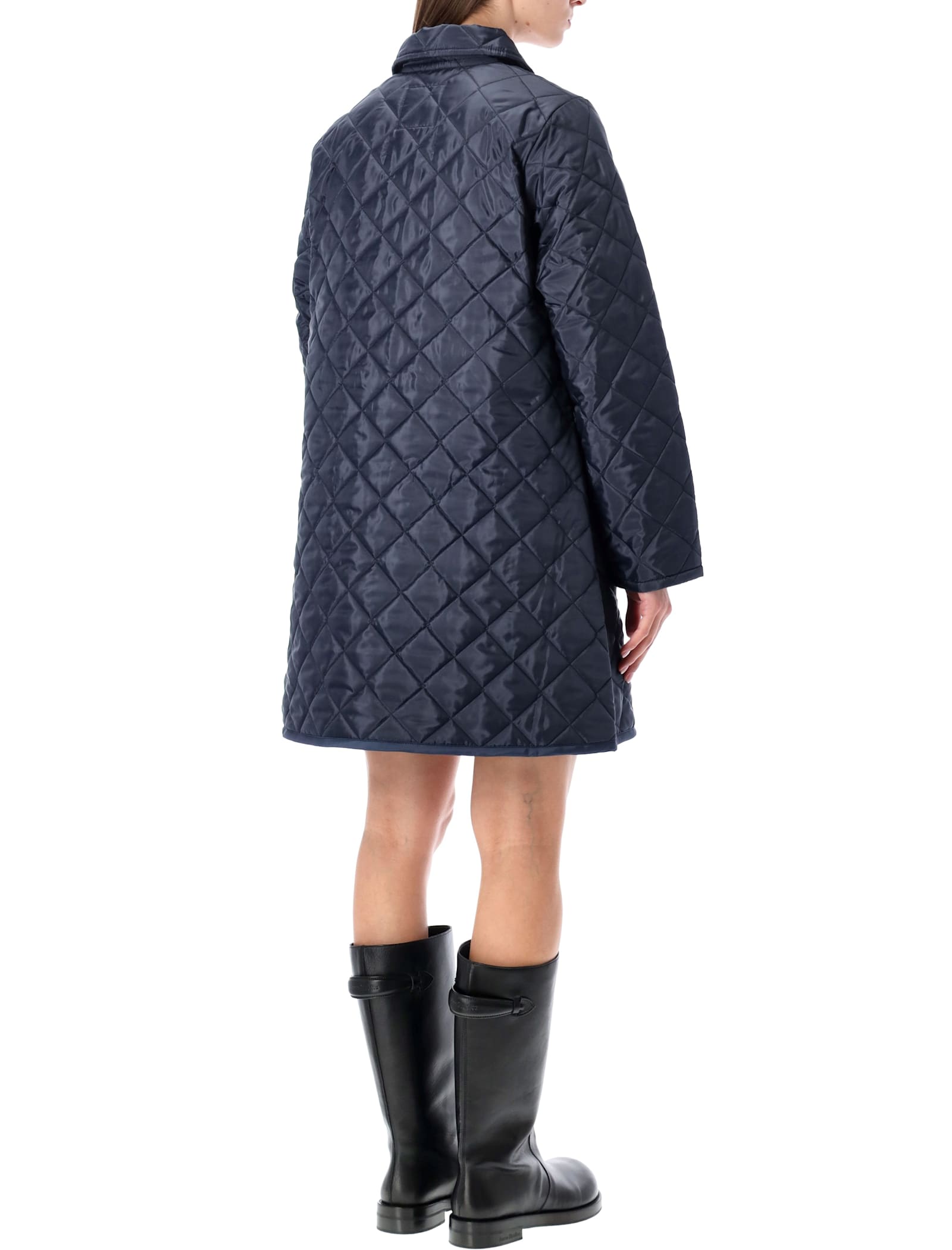 Comme Des Garcons Girl Lavenham X Comme Des Garçons Girl Blue Long Quilted Coat In Blue