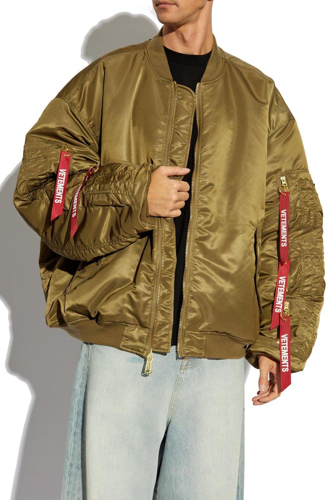 Vetements Keyring Attachment Cargo Bomber Jacket In Green