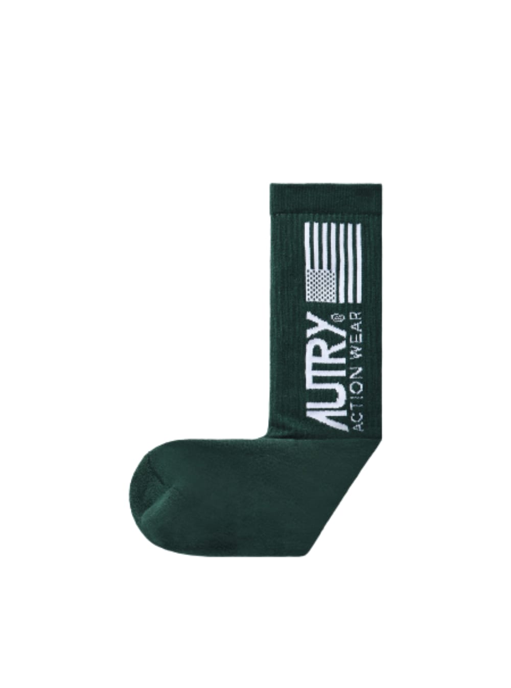 Autry Mens Green Cotton Socks With Tennis Club Print