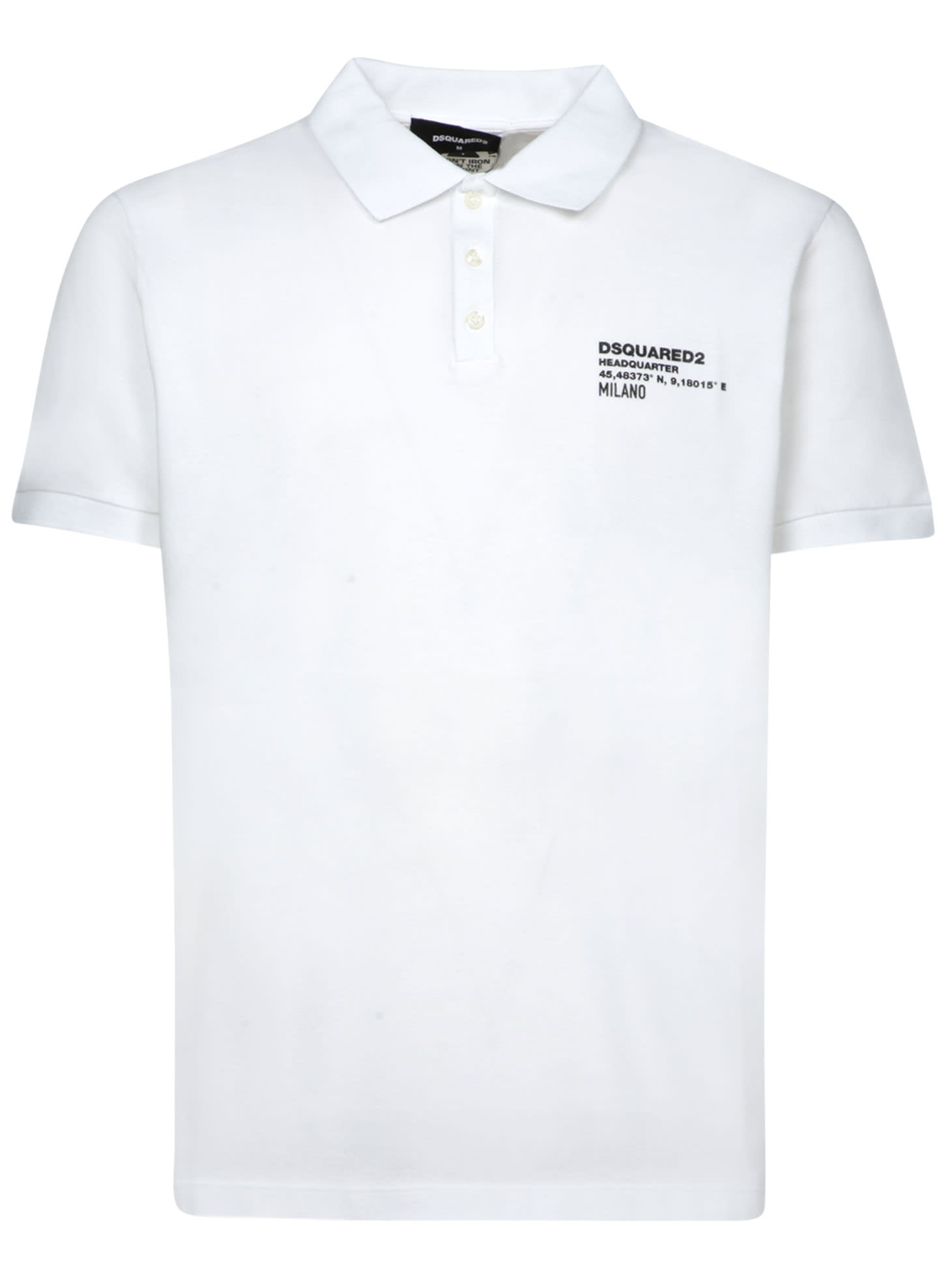 Shop Dsquared2 Cotton White Polo Shirt