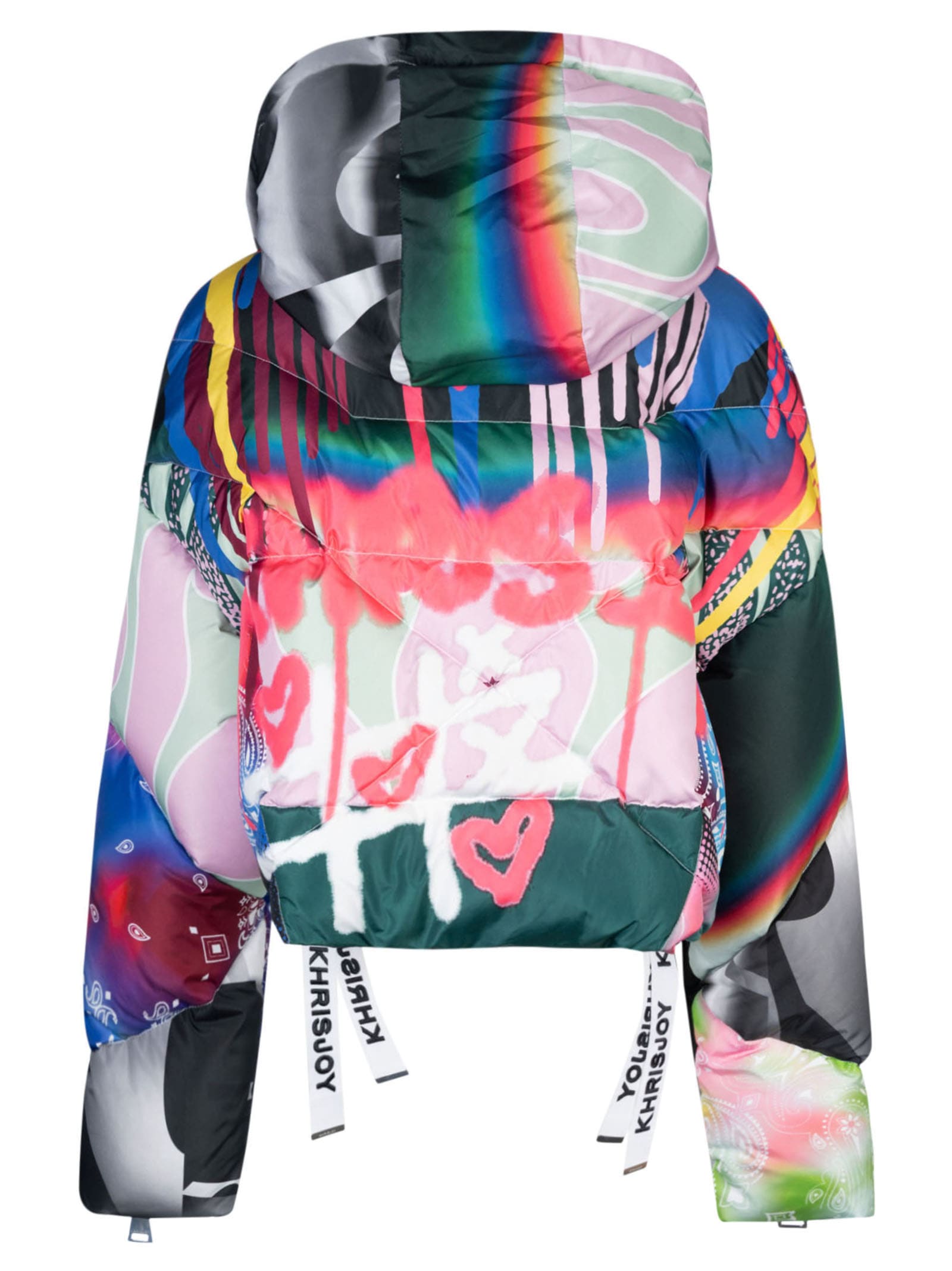 Shop Khrisjoy Cropped Graffiti Patch Jacket