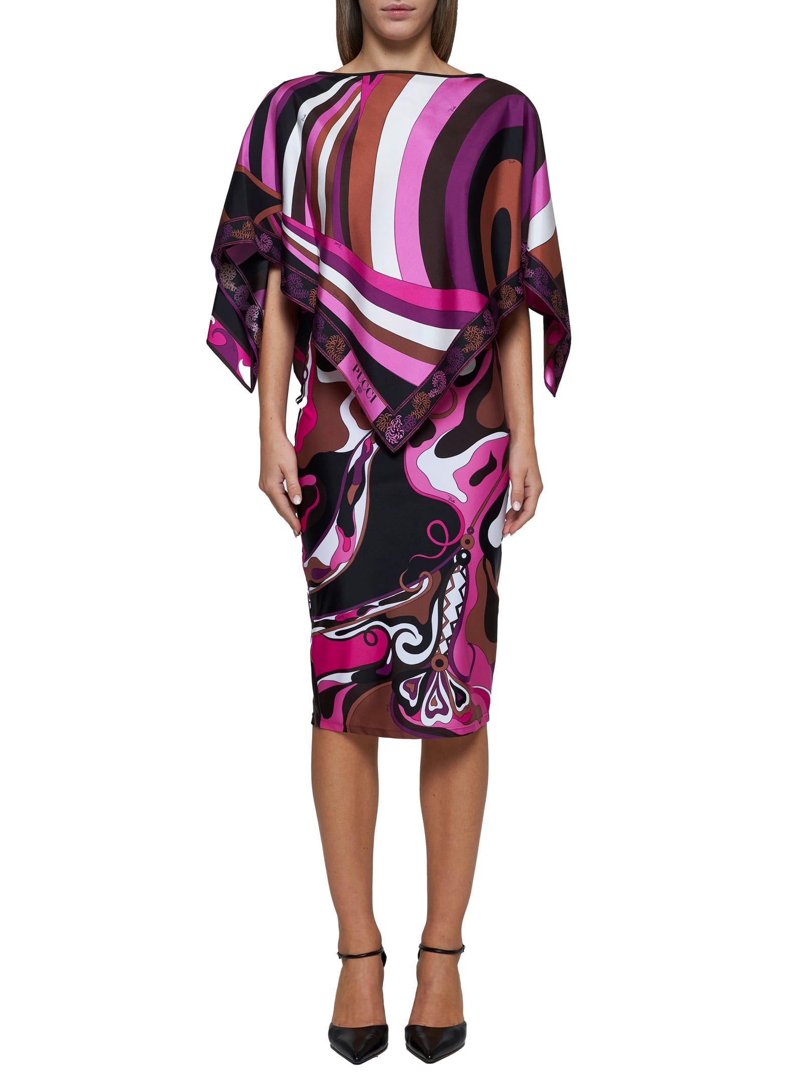 Shop Pucci Skirt In Fuxia/marrone