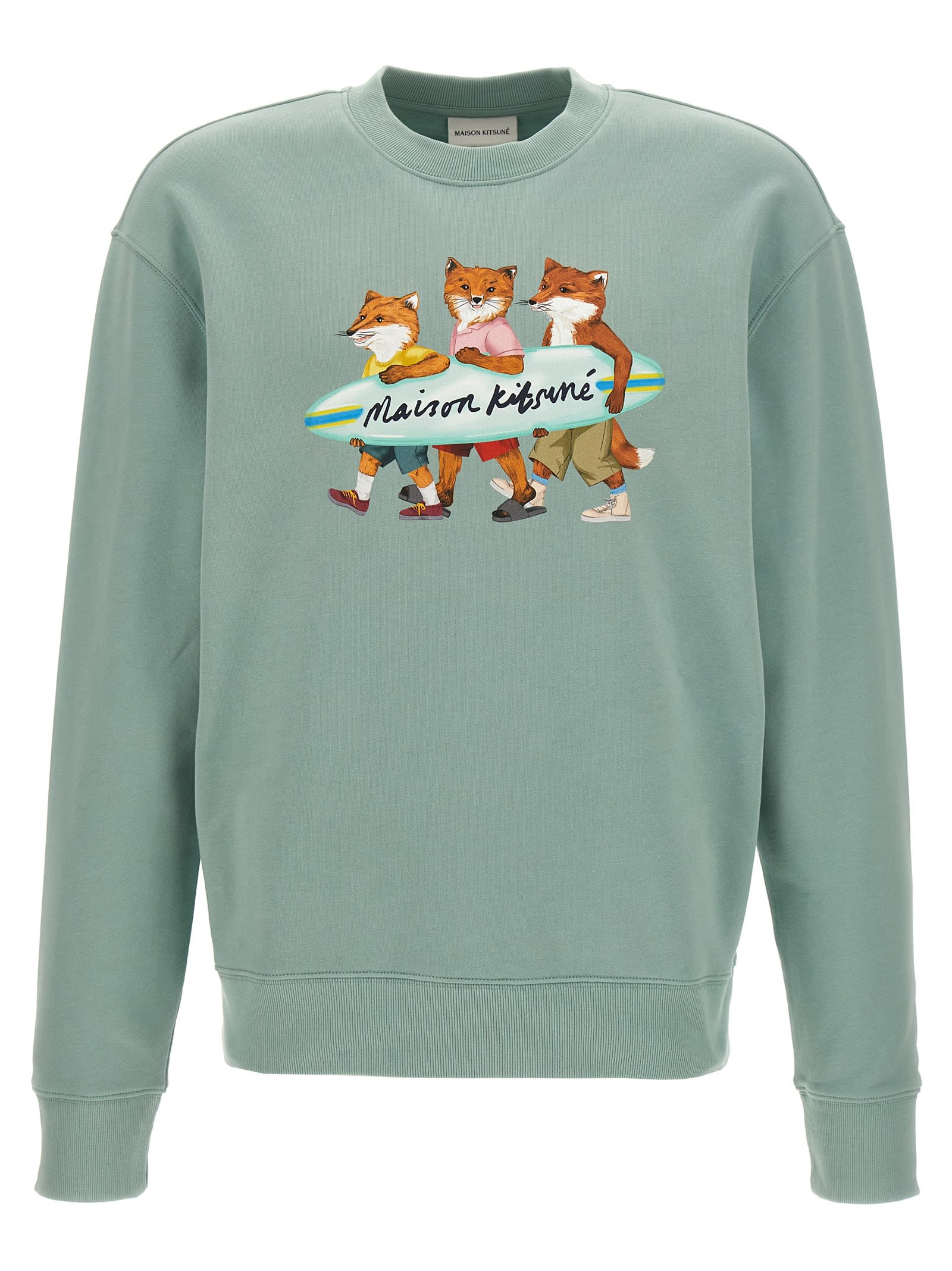 Shop Maison Kitsuné Surfing Fox Sweatshirt In Blue
