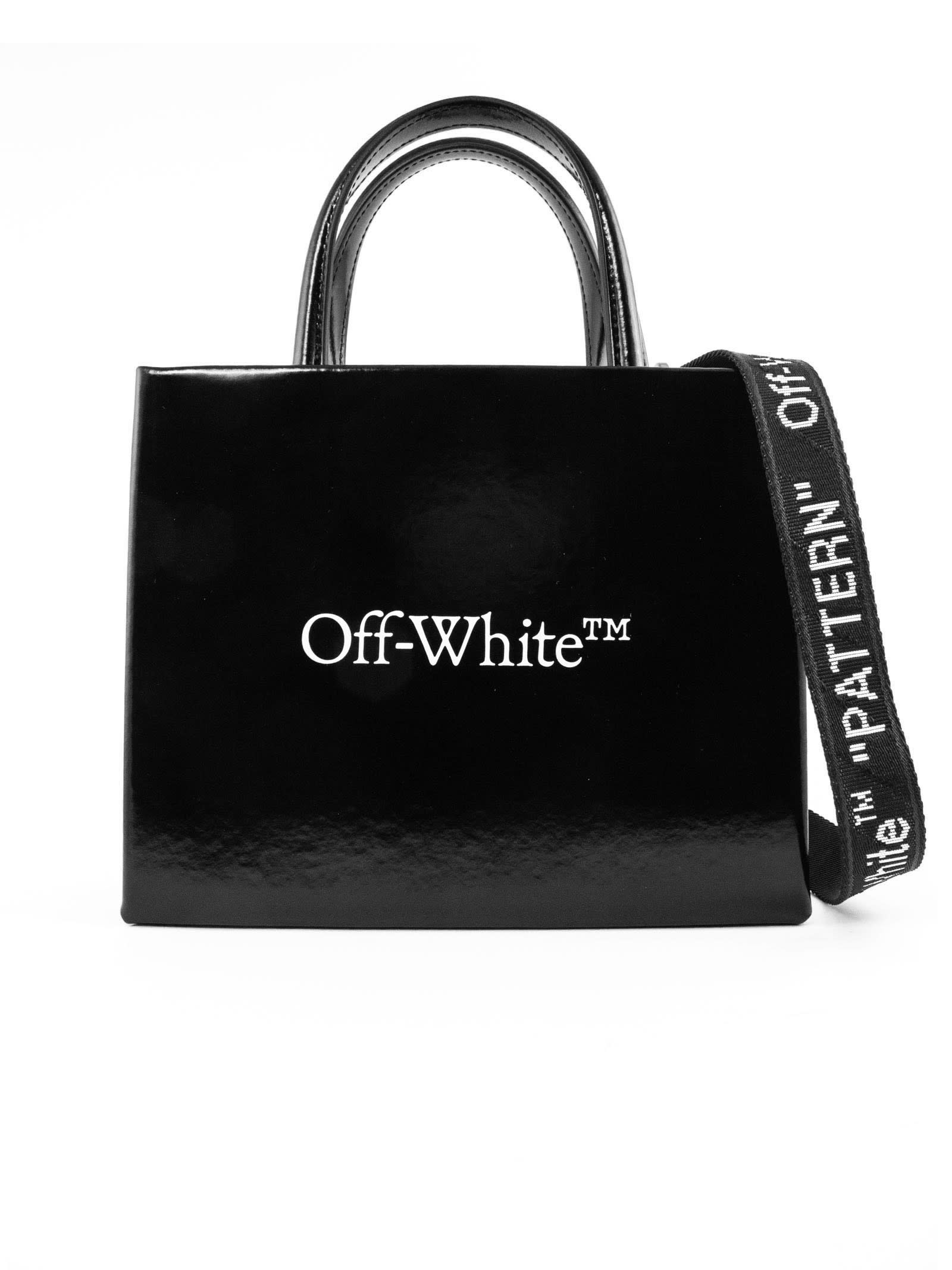 Off-White Black Box Handbag In Leather