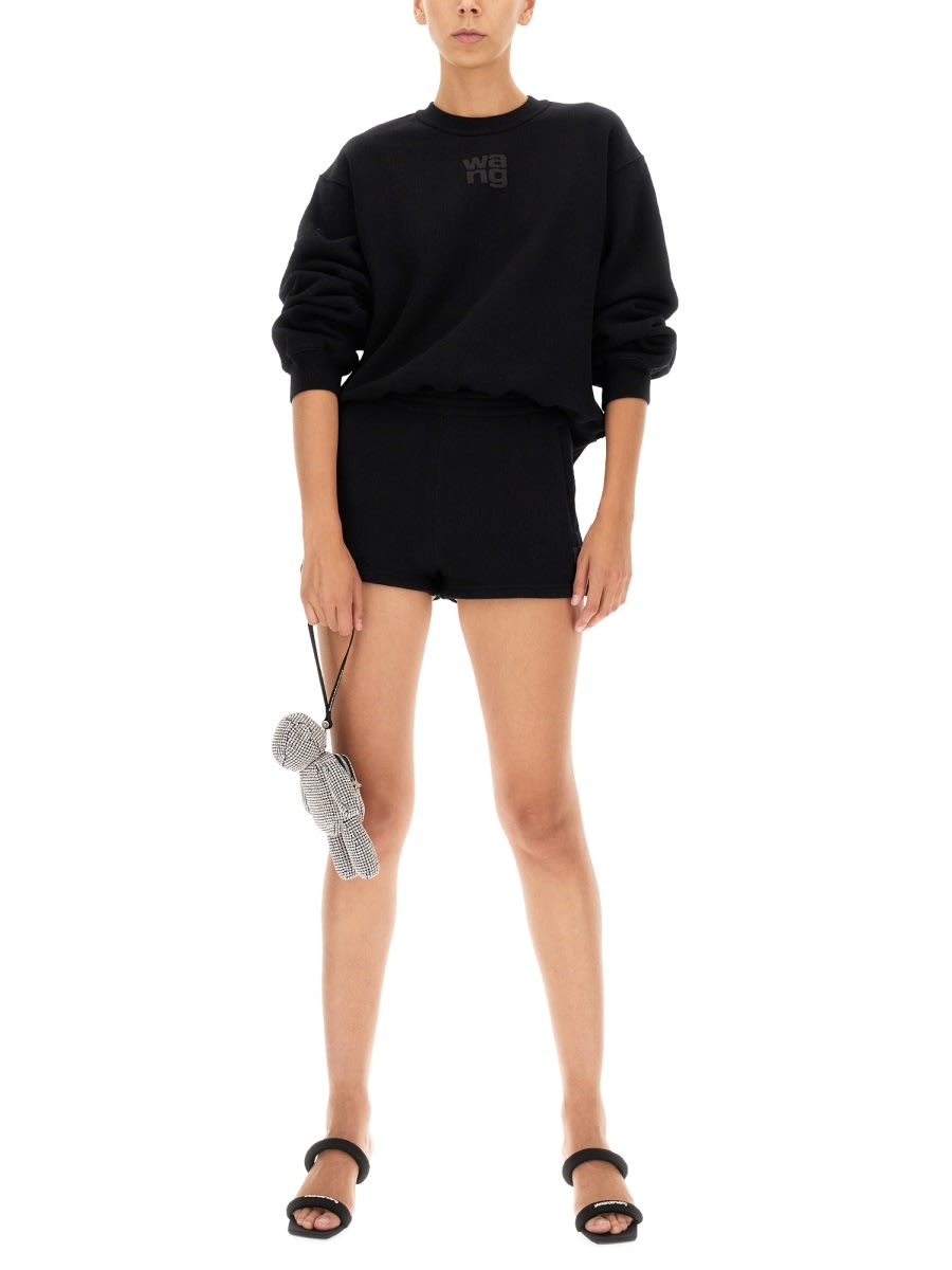 Shop Alexander Wang T Shorts With Embossed Logo In Black