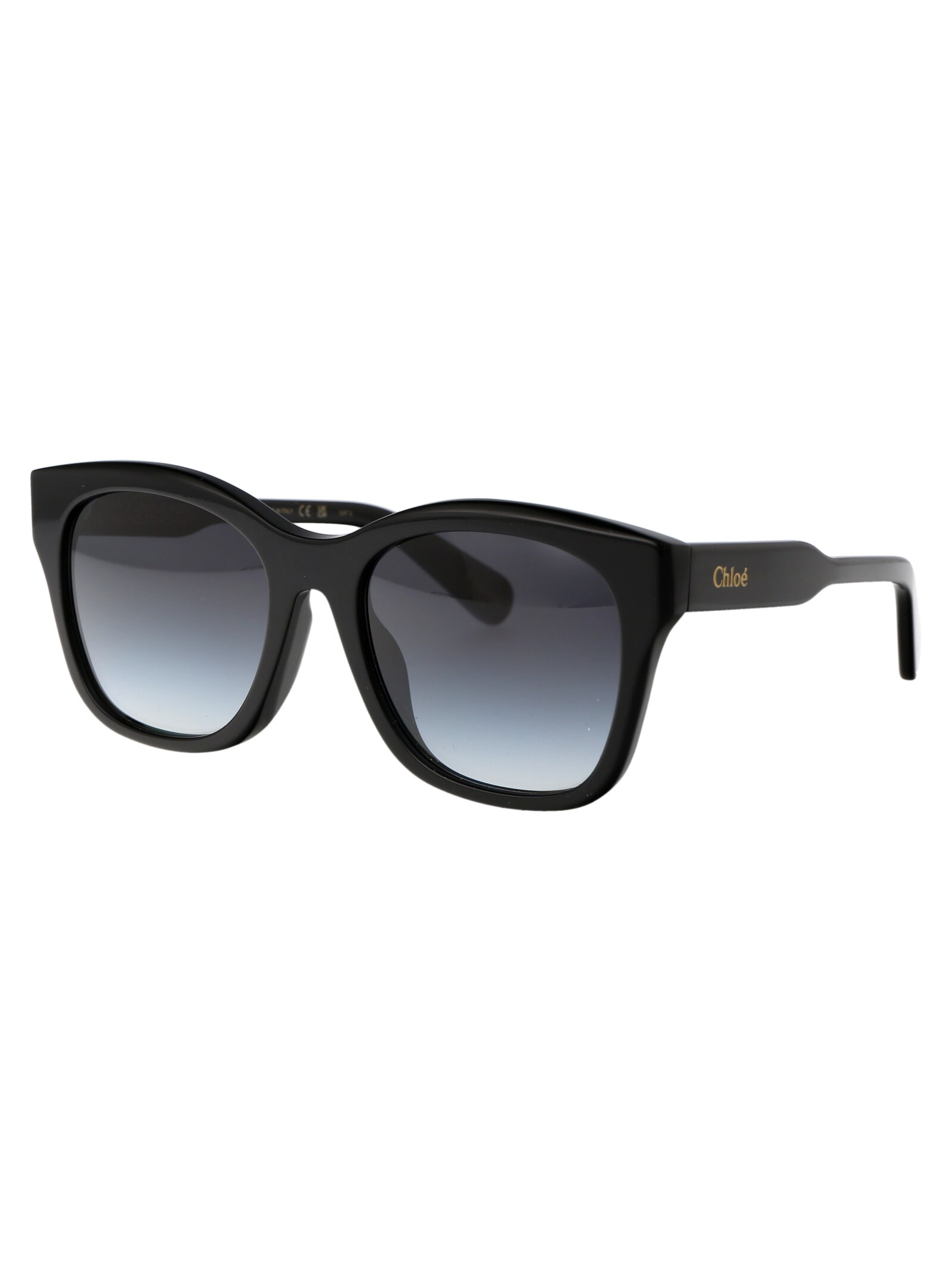Chloé Chloe Sunglasses Ch0194 Sk 001 In 001 Black Black Grey