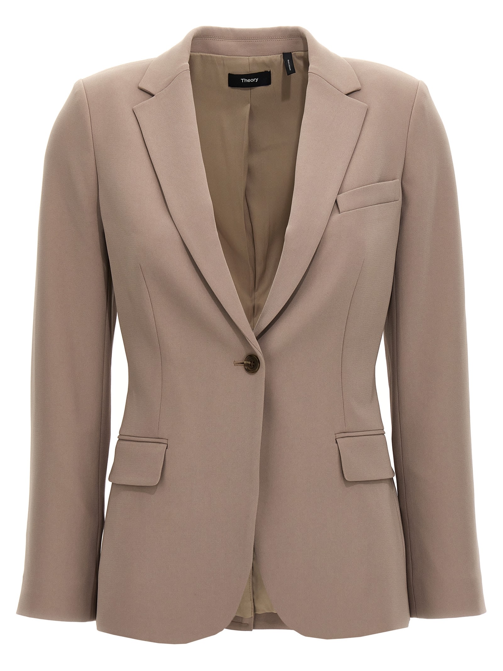 Shop Theory Staple Blazer In Beige