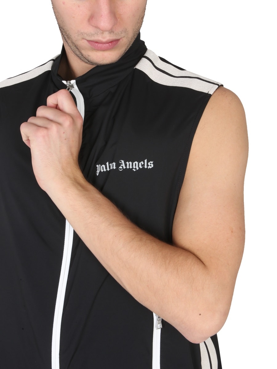 Shop Palm Angels Logo Print Vest In Black