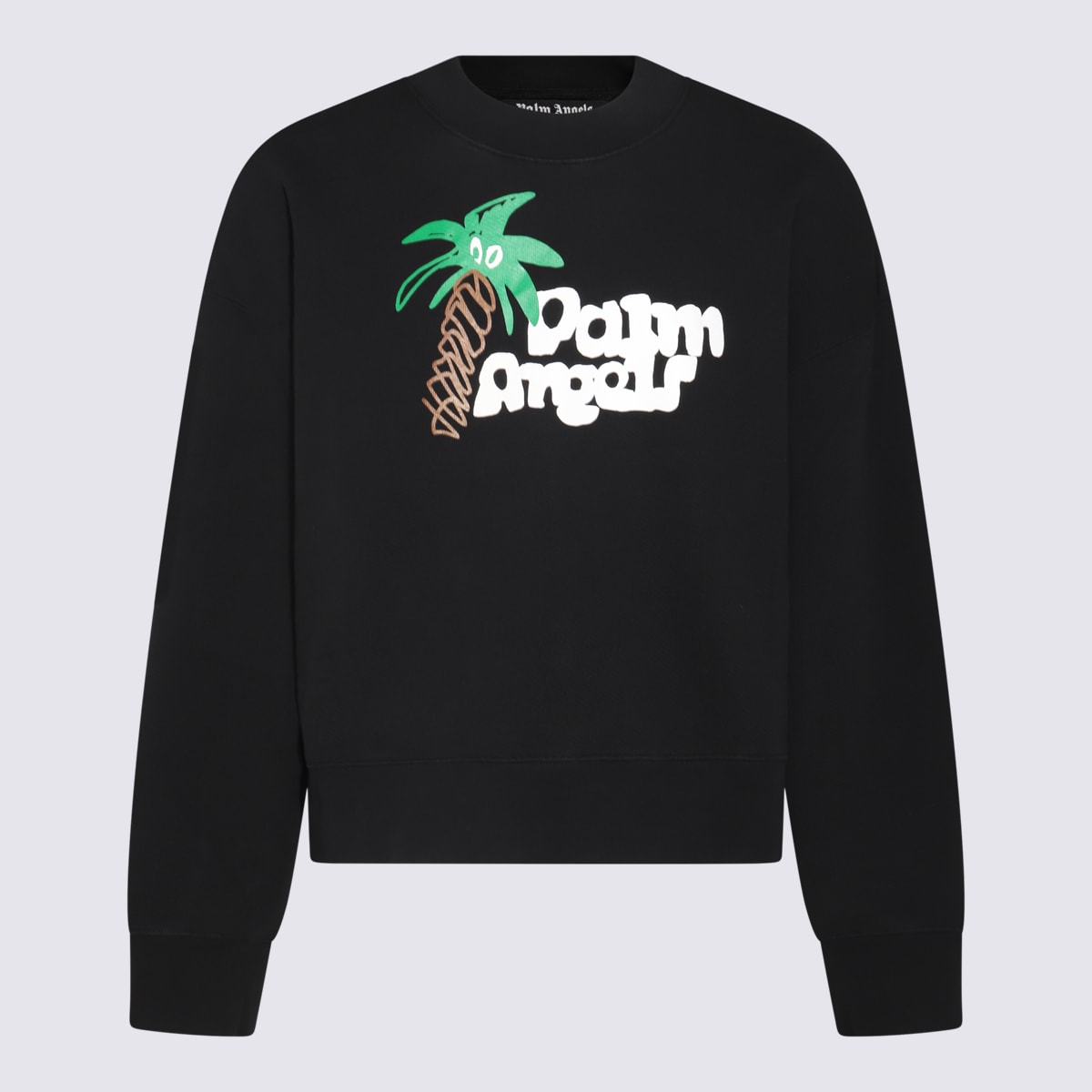 Shop Palm Angels Black Multicolour Cotton Sweatshirt