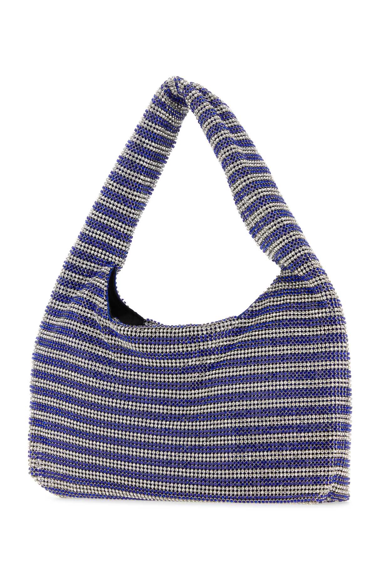 Shop Kara Two-tone Rhinestones Mini Handbag In Cobaltstripe