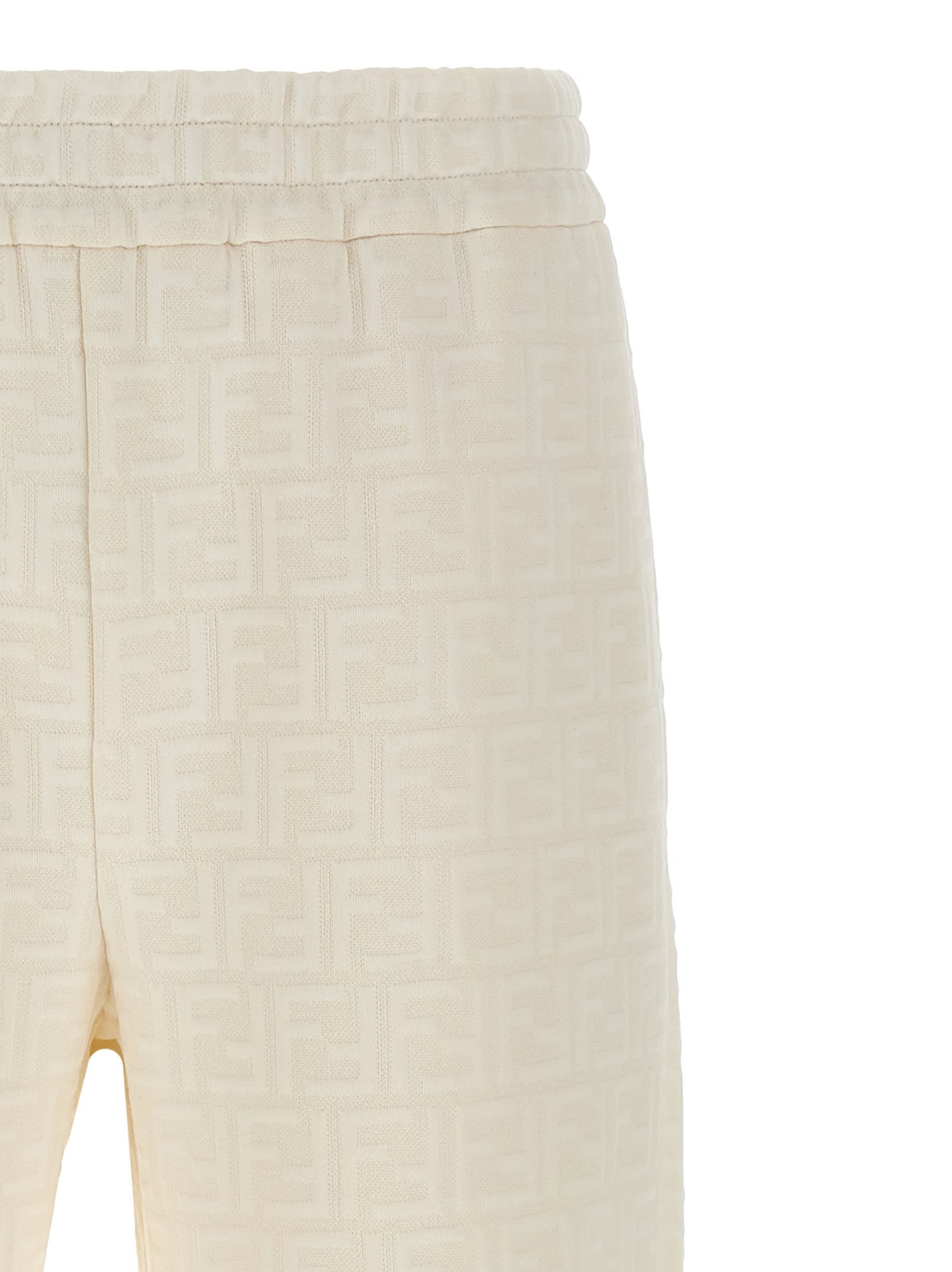 Fendi Monogram Joggers Featuring All-over Pattern In White
