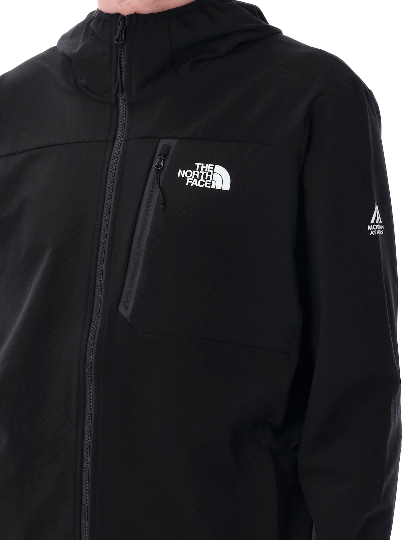 The North Face Mountain Athletics Softshell Hooded Jacket In Black
