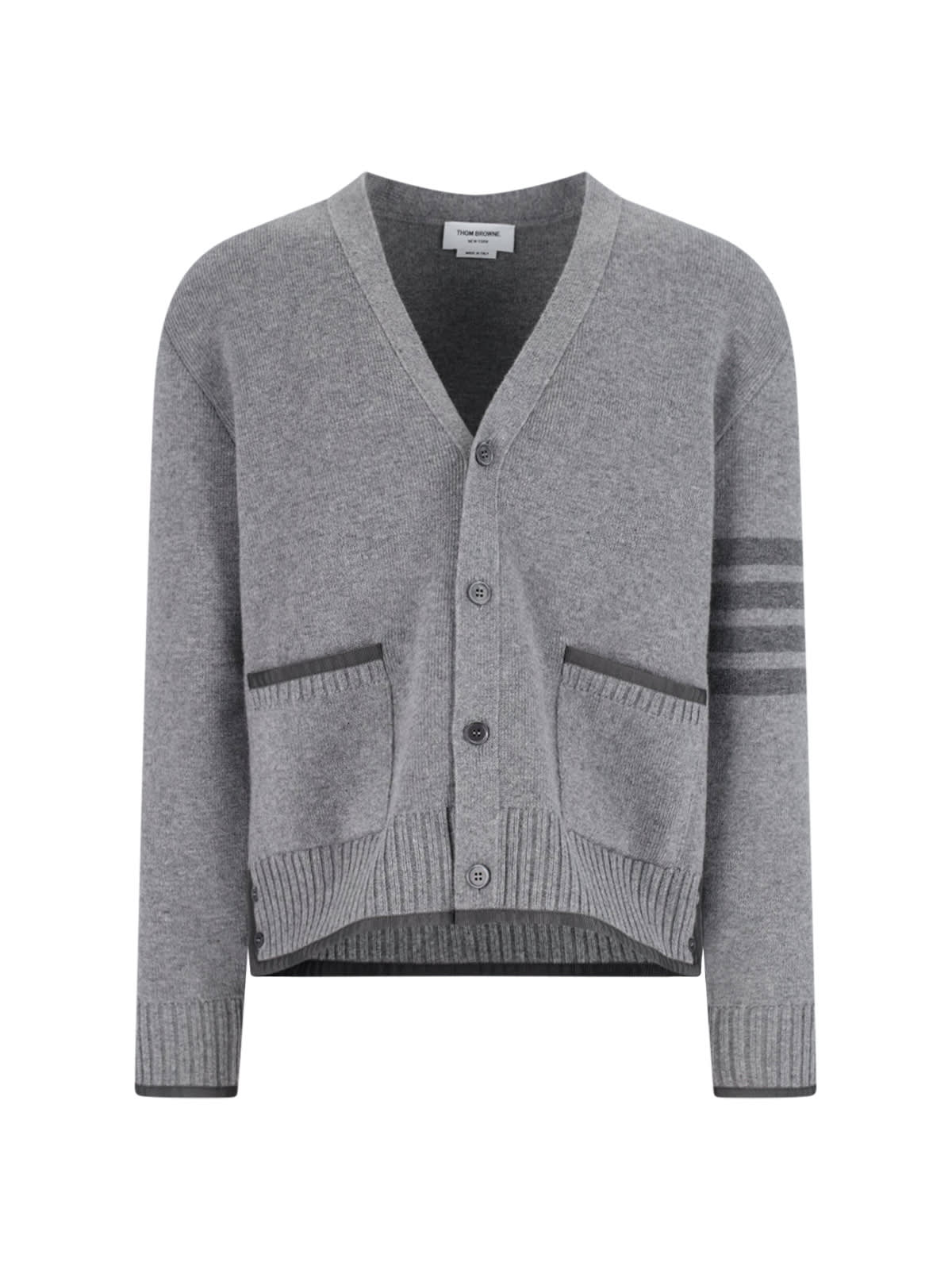 Thom Browne Milano Stitch V Neck Cardigan In Merino Wool