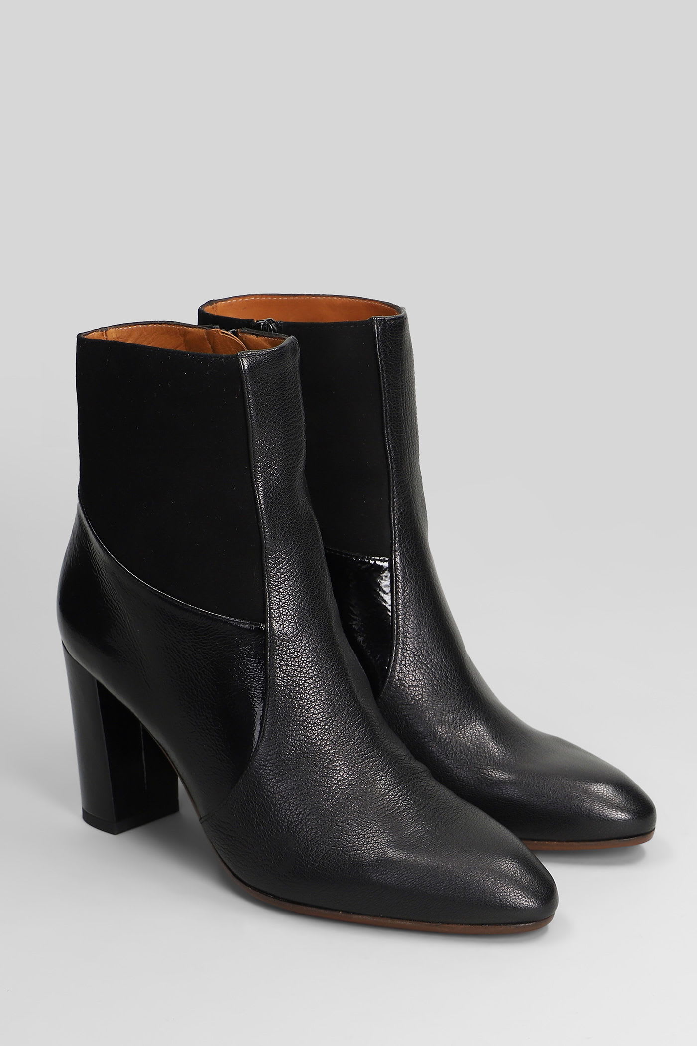 Chie Mihara Etyu High Heels Ankle Boots In Black Leather In Black