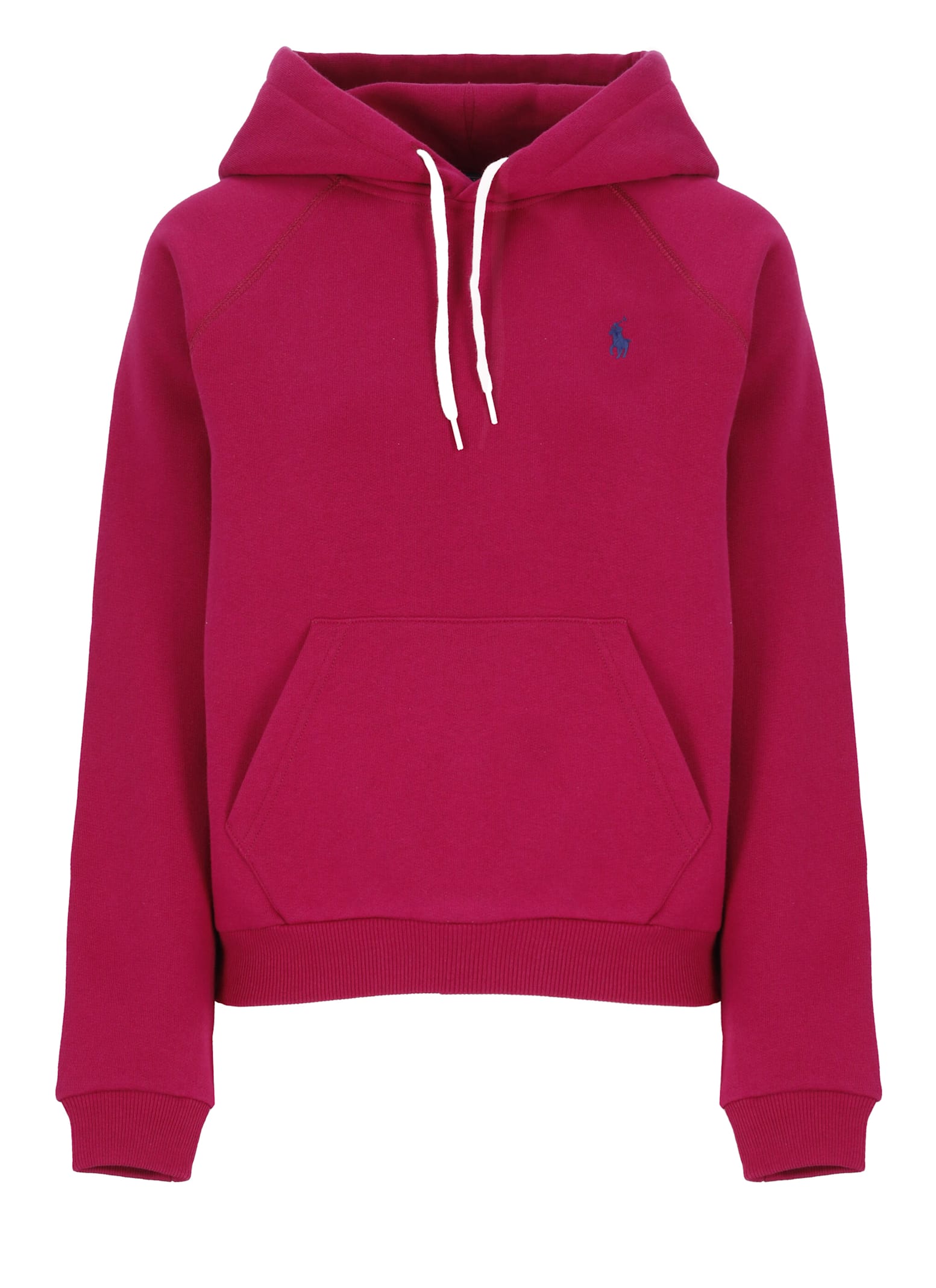 Shop Ralph Lauren Hoodie With Pony In Fuchsia