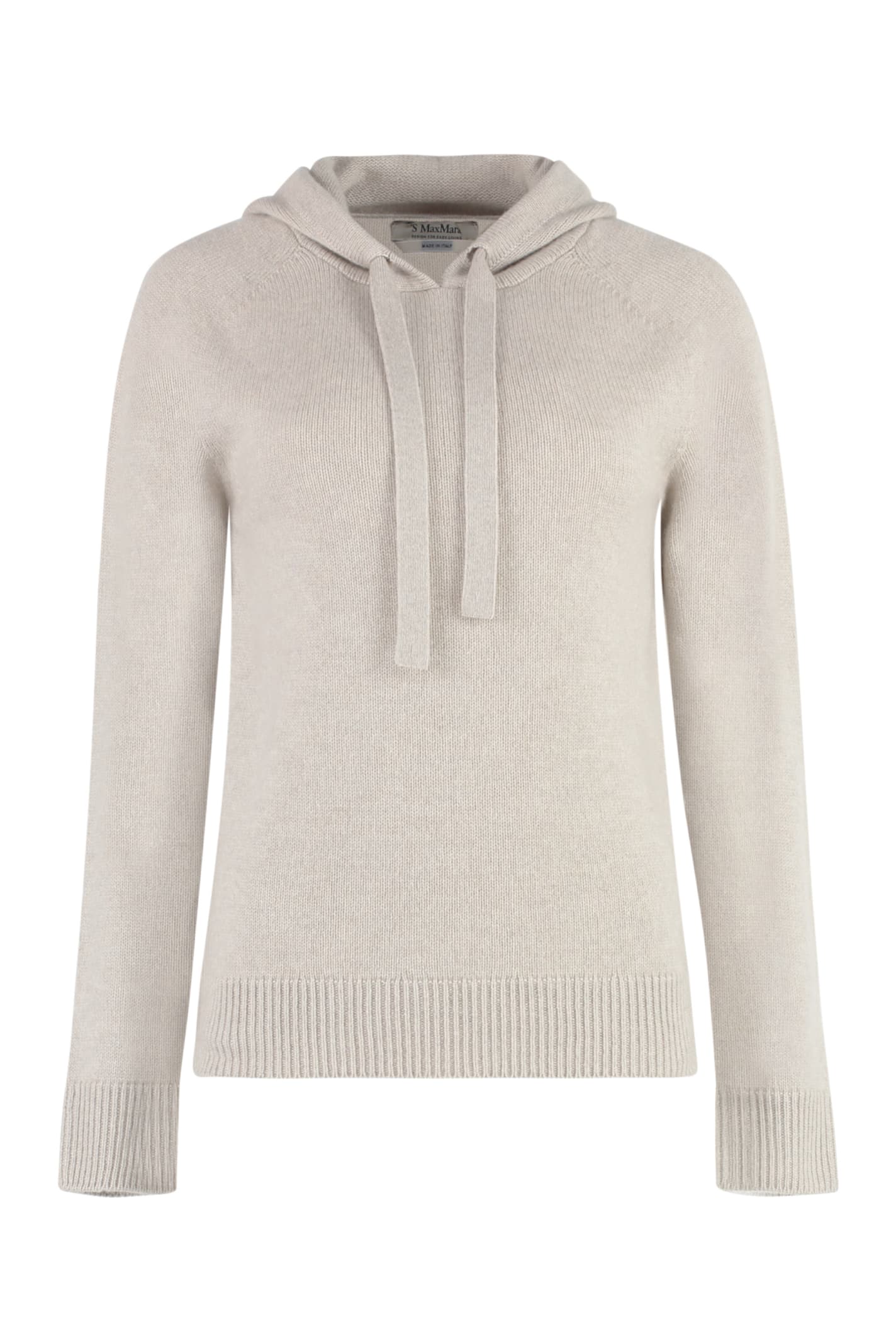 Shop 's Max Mara Virgola Knitted Hoodie In Powder