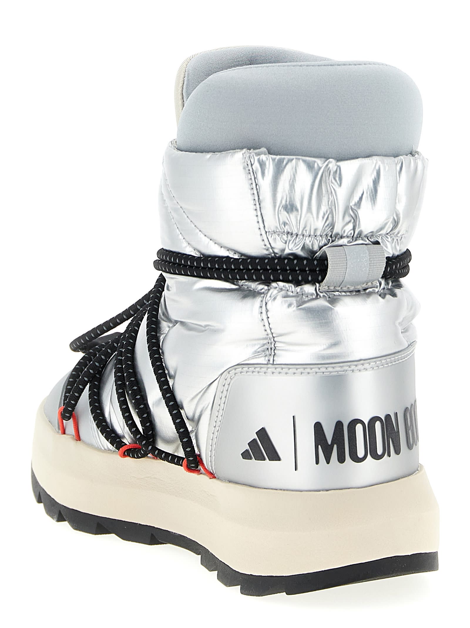 Adidas Originals Ace Adidas X Moonboot Ankle Boots In Silver