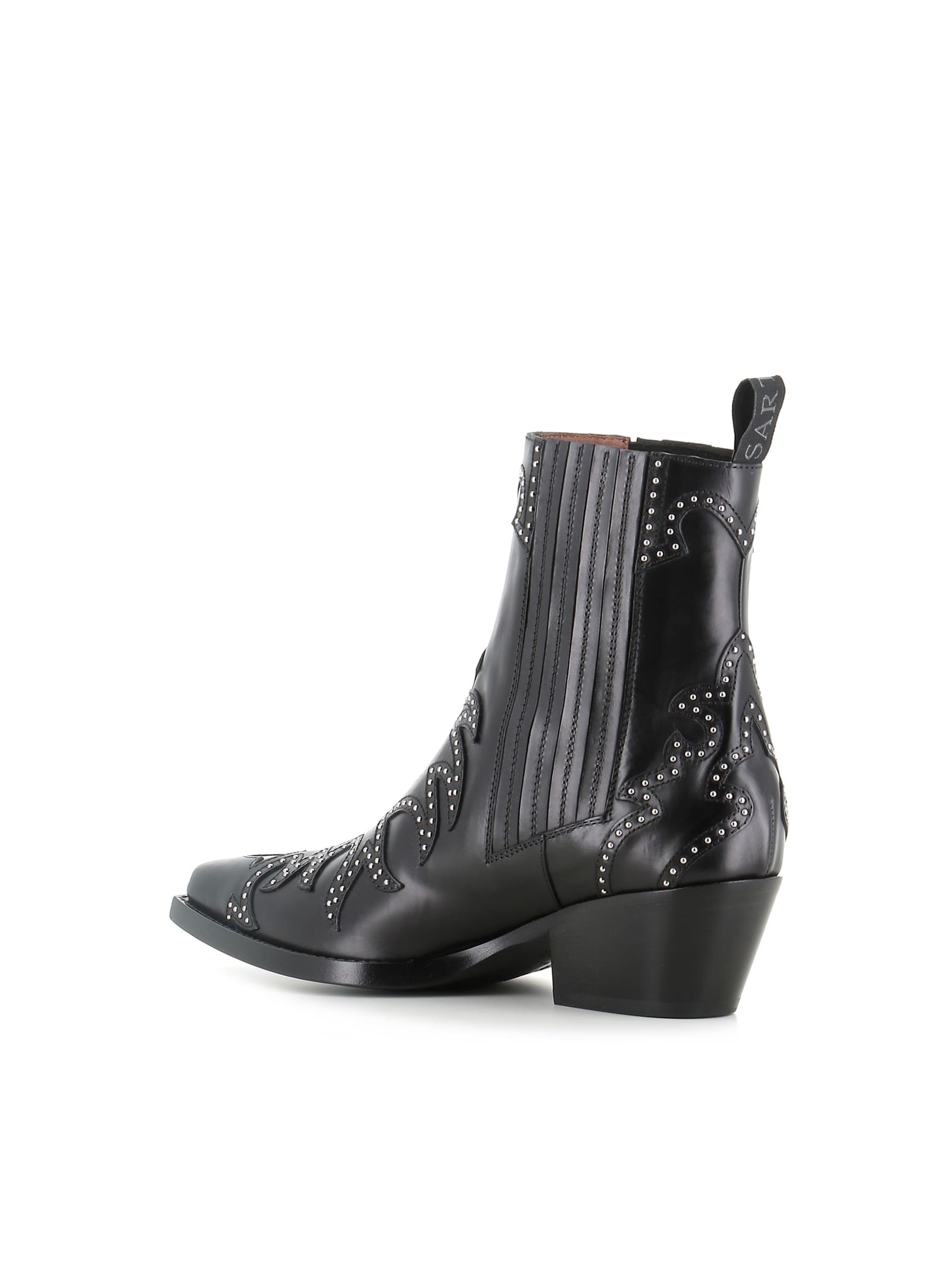 Sartore 50mm Studded Leather Boots In Black