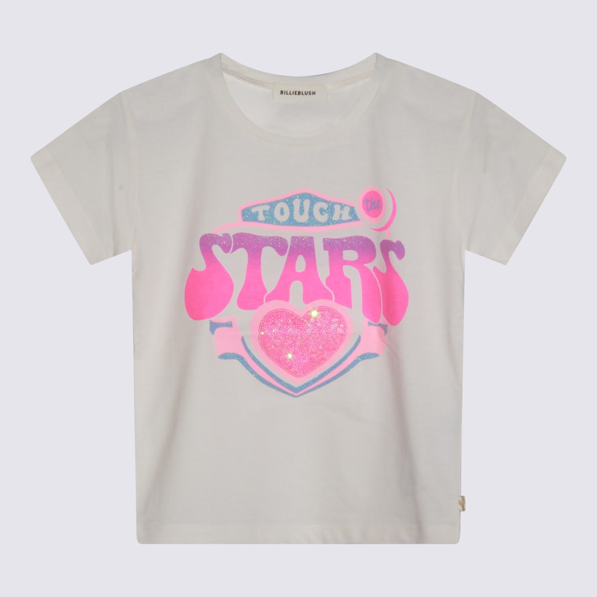 Billieblush Sequin-heart Graphic T-shirt In White