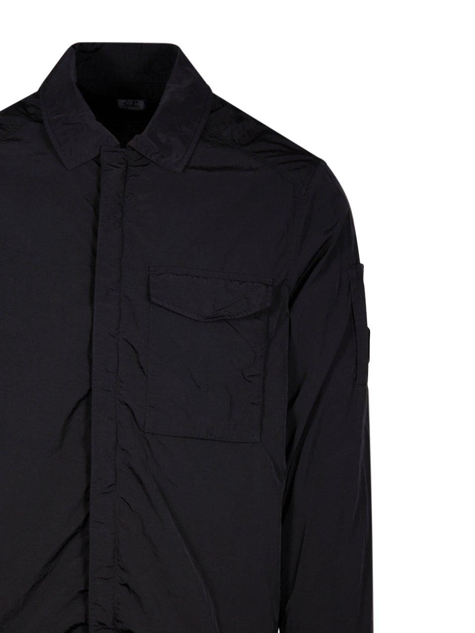 Shop C.p. Company Chrome-r Long-sleeved Overshirt In Nero