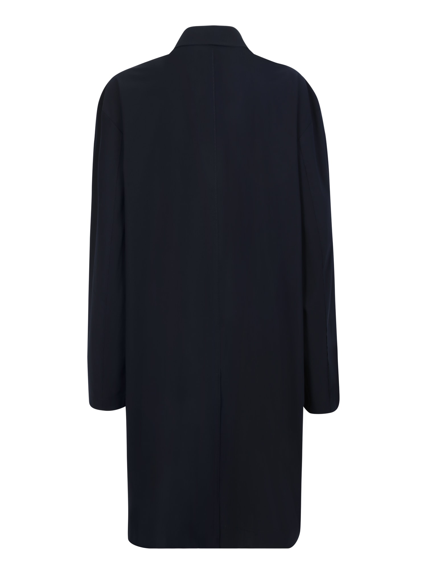 Shop Harris Wharf London Three-quarter Sleeves Black Coat In Blue