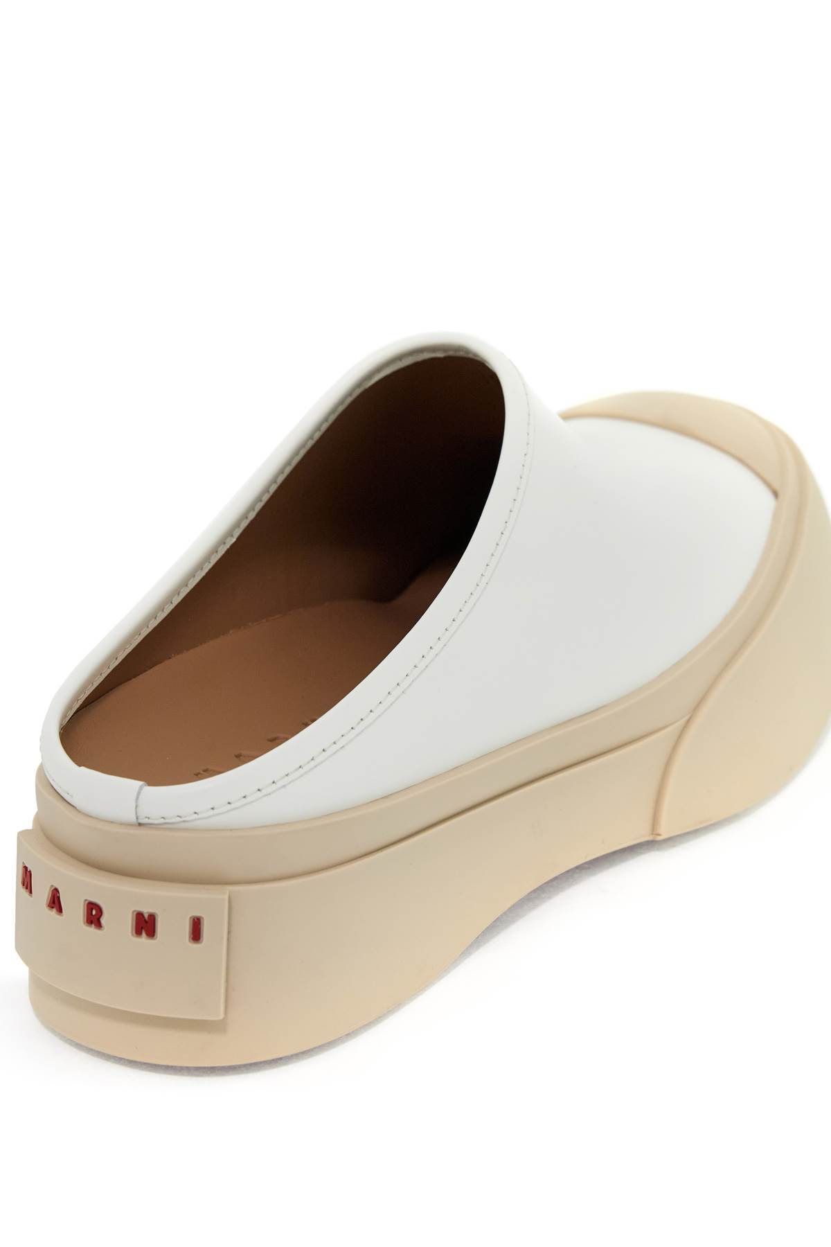 Shop Marni Smooth Leather Pablo Clogs In Lily White (white)