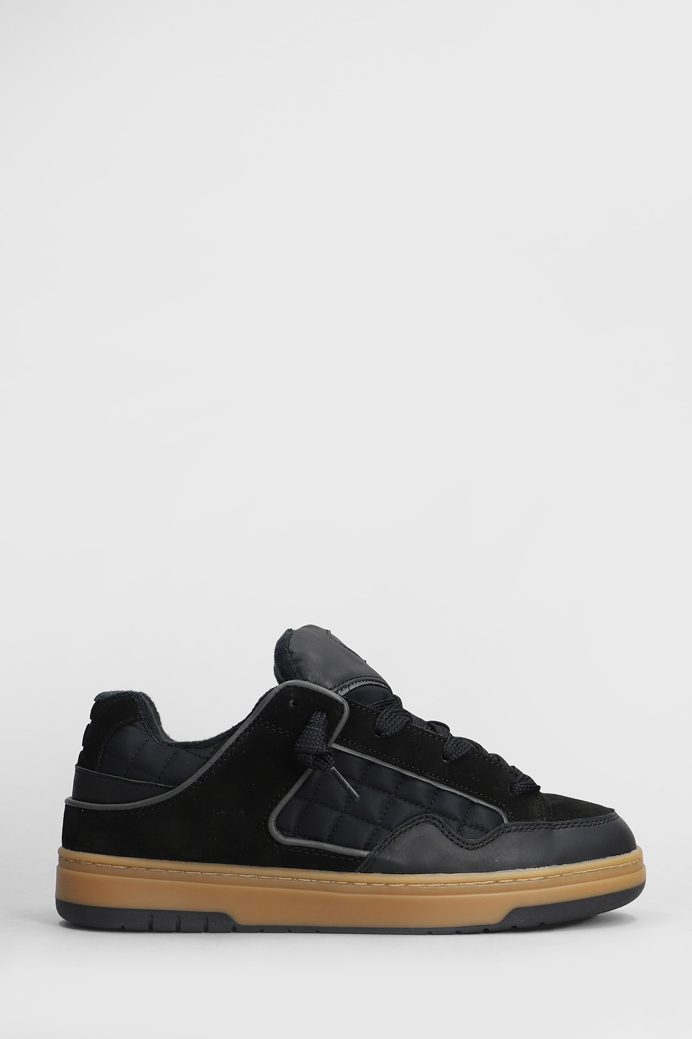 D. A.T. E. Skate Sneakers In Black Suede And Fabric