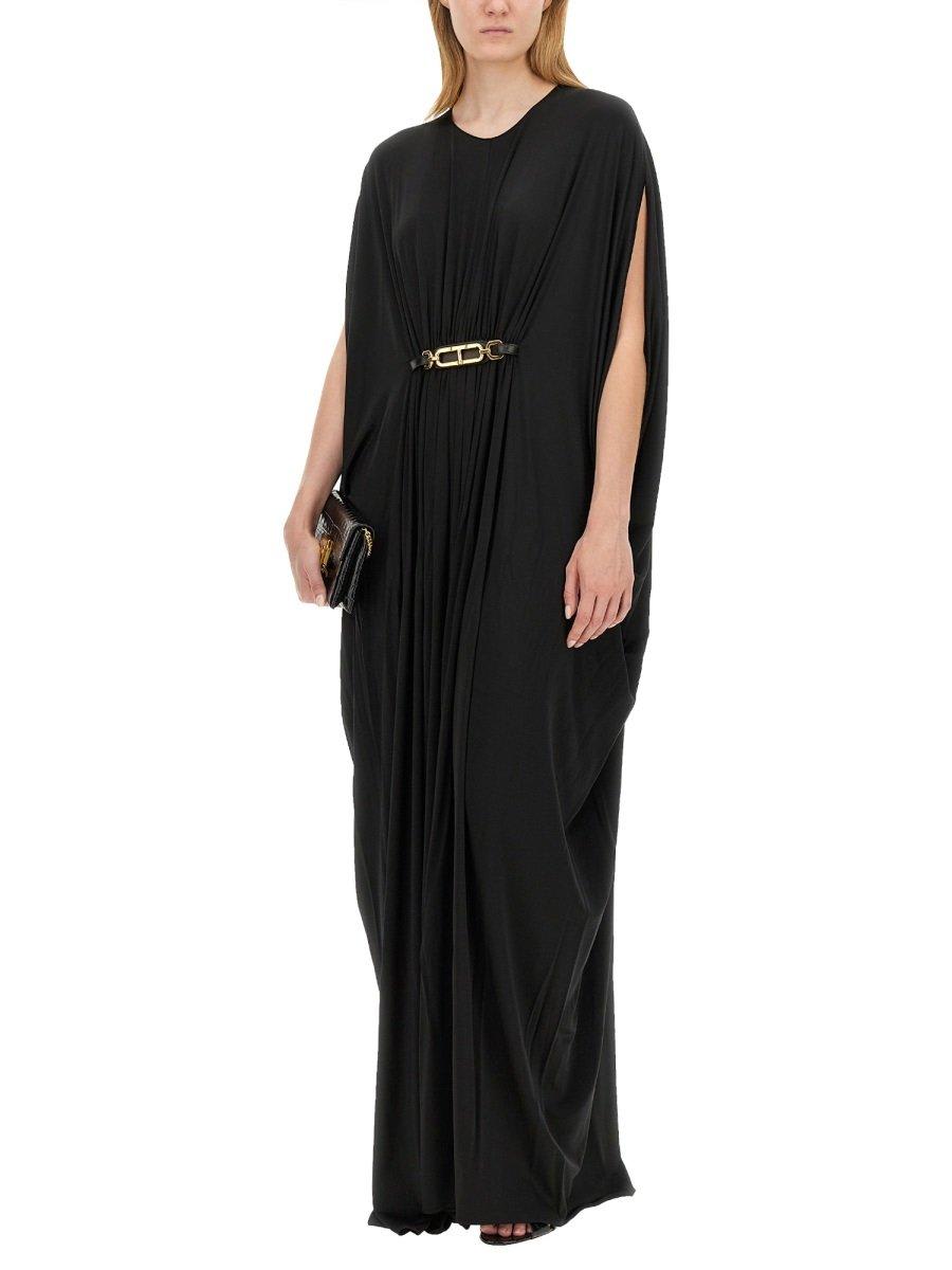 Shop Tom Ford Satin Stretch-jersey Kaftan Dress In Black