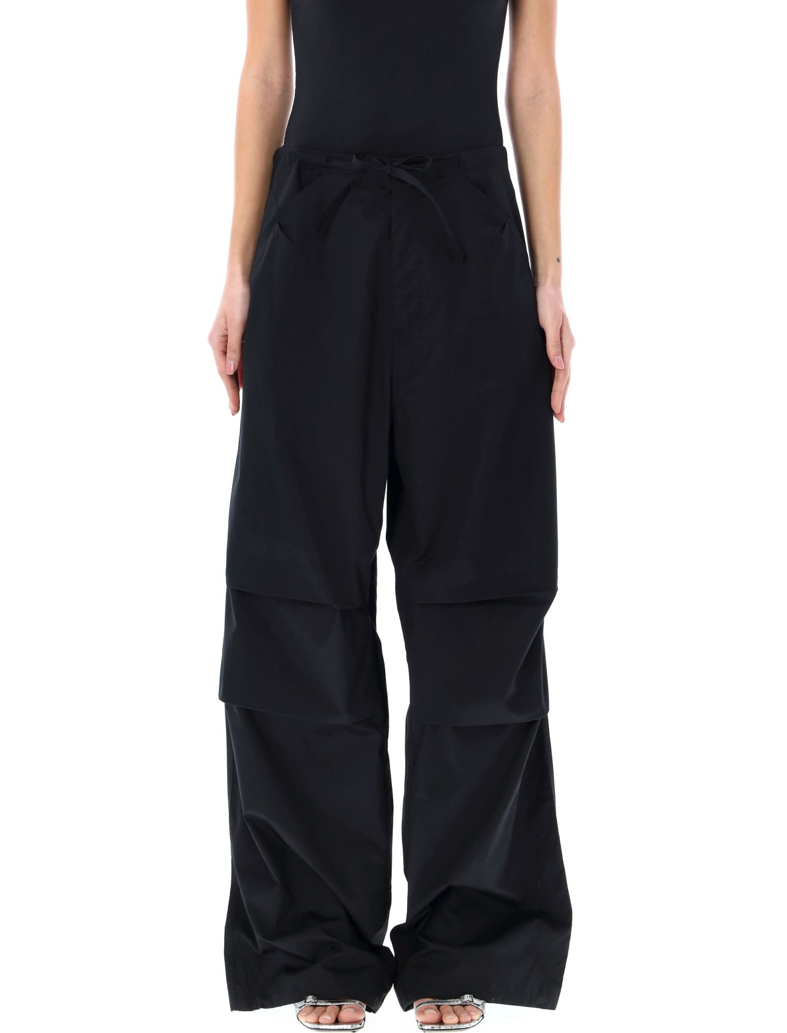 Shop Darkpark Daisy Japanese High Twisted Twill Pants In Black