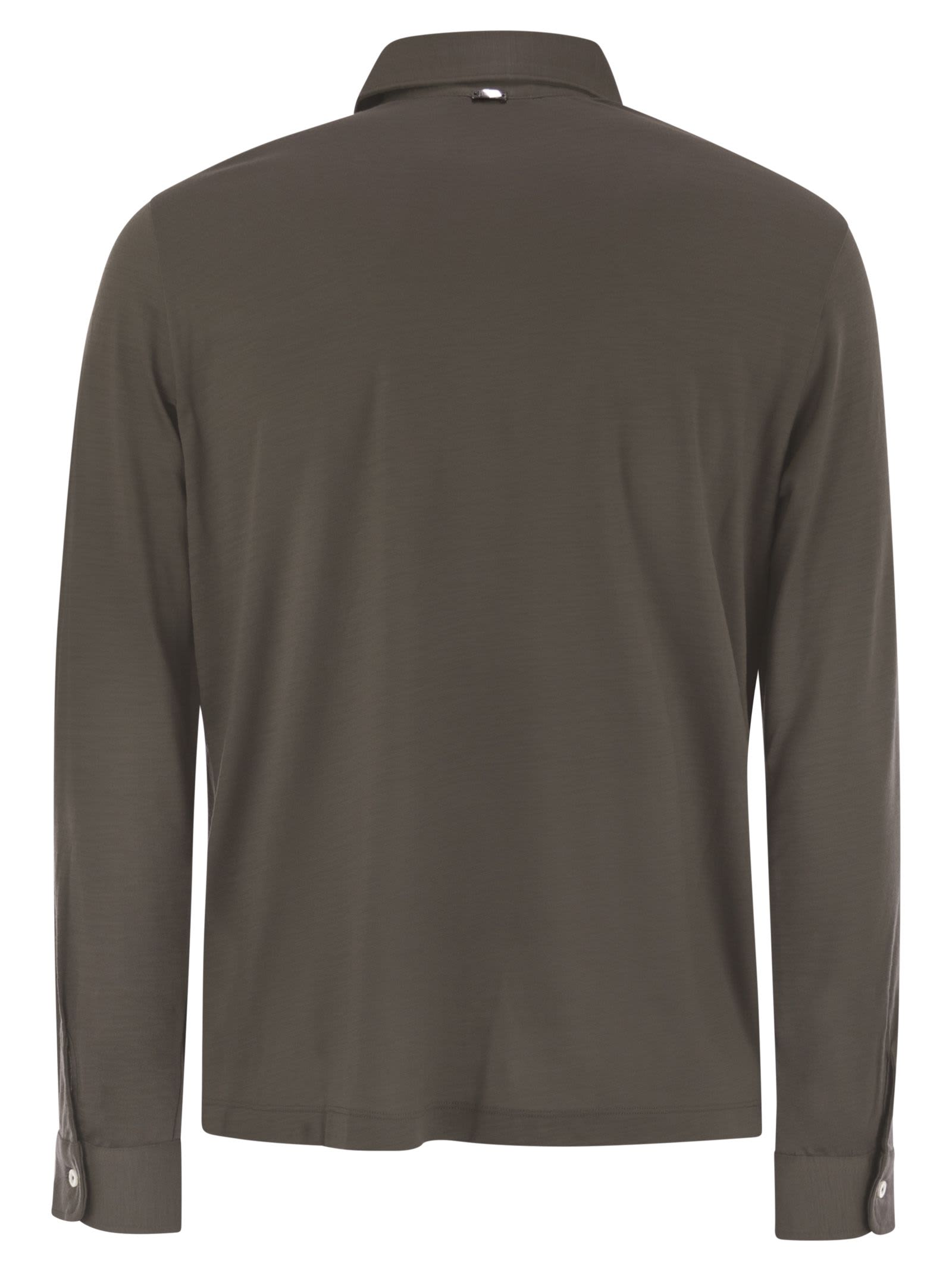 Herno Men Resort Polo Shirt In Soft Wool Knit In Gray
