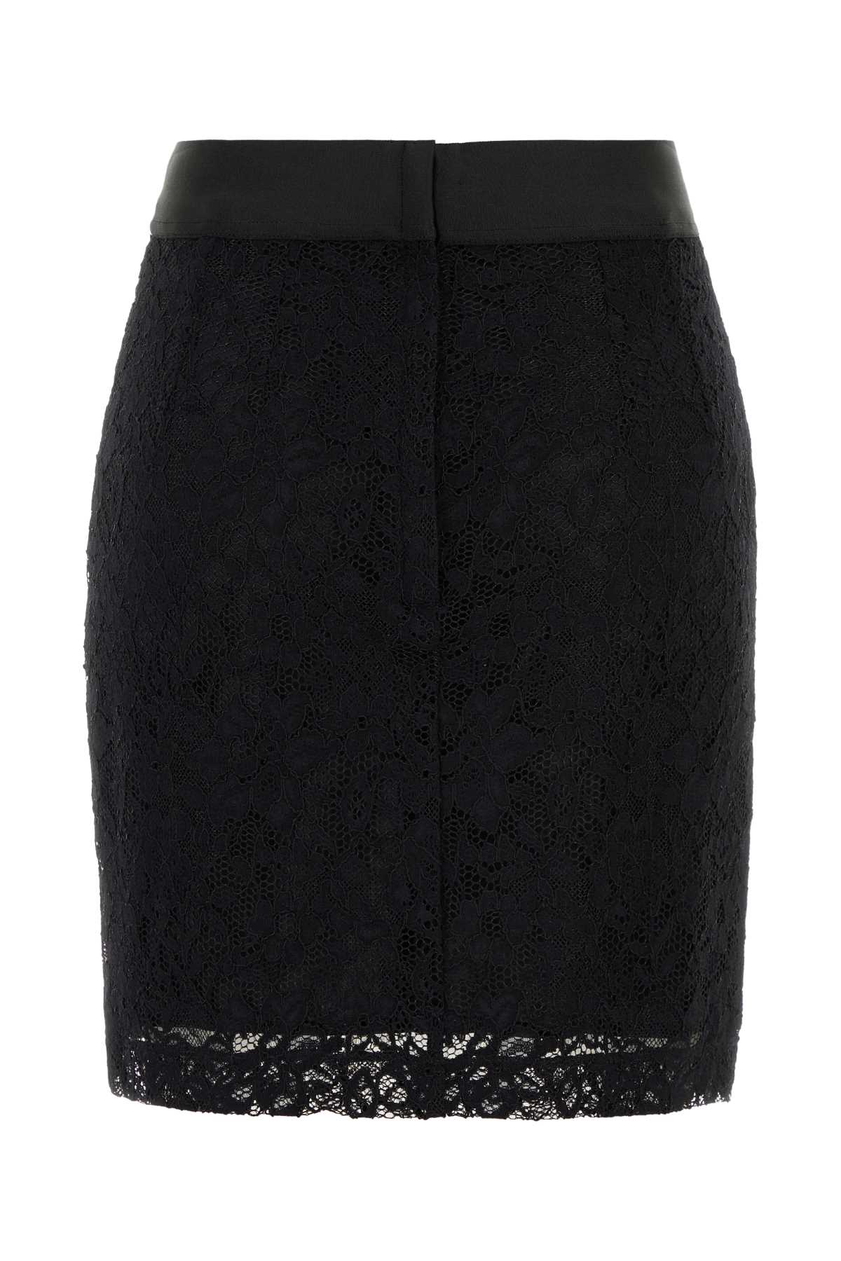 Dolce & Gabbana Stretch Lace Mini Skirt With Elastic Waistband