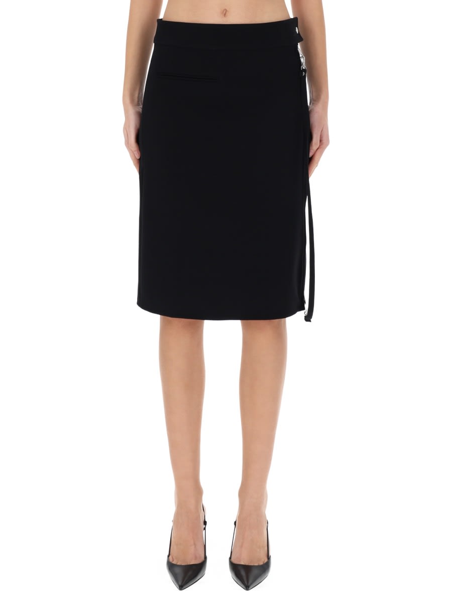 Courrèges Midi Skirt With Zipper In Black