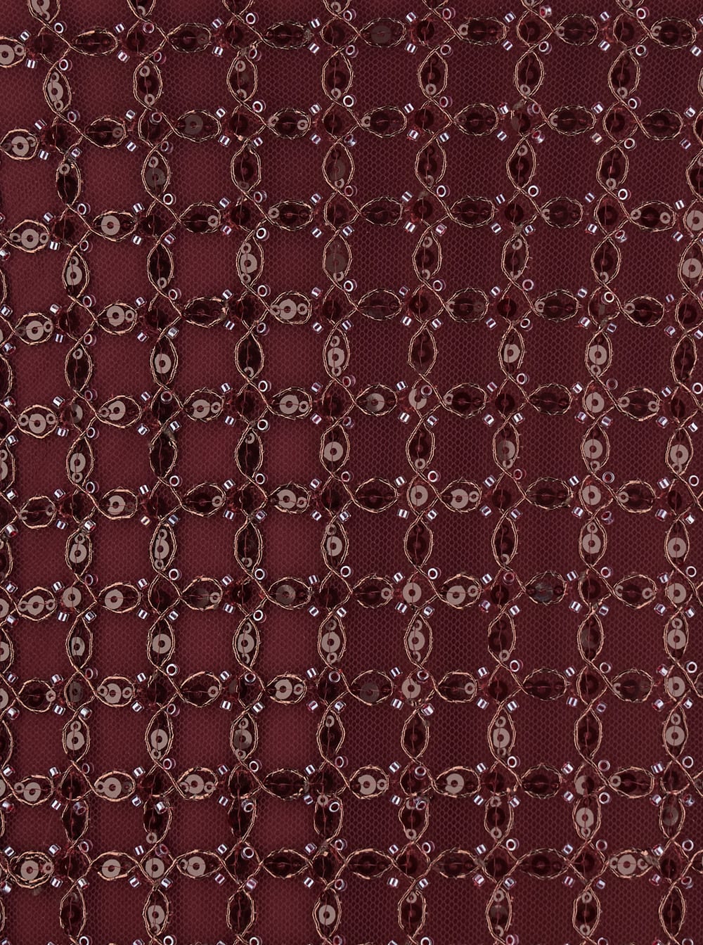 Rotate Birger Christensen Rotate Floor-length Burgundy Strapless Evening Dress With Sequined Detailing In Red