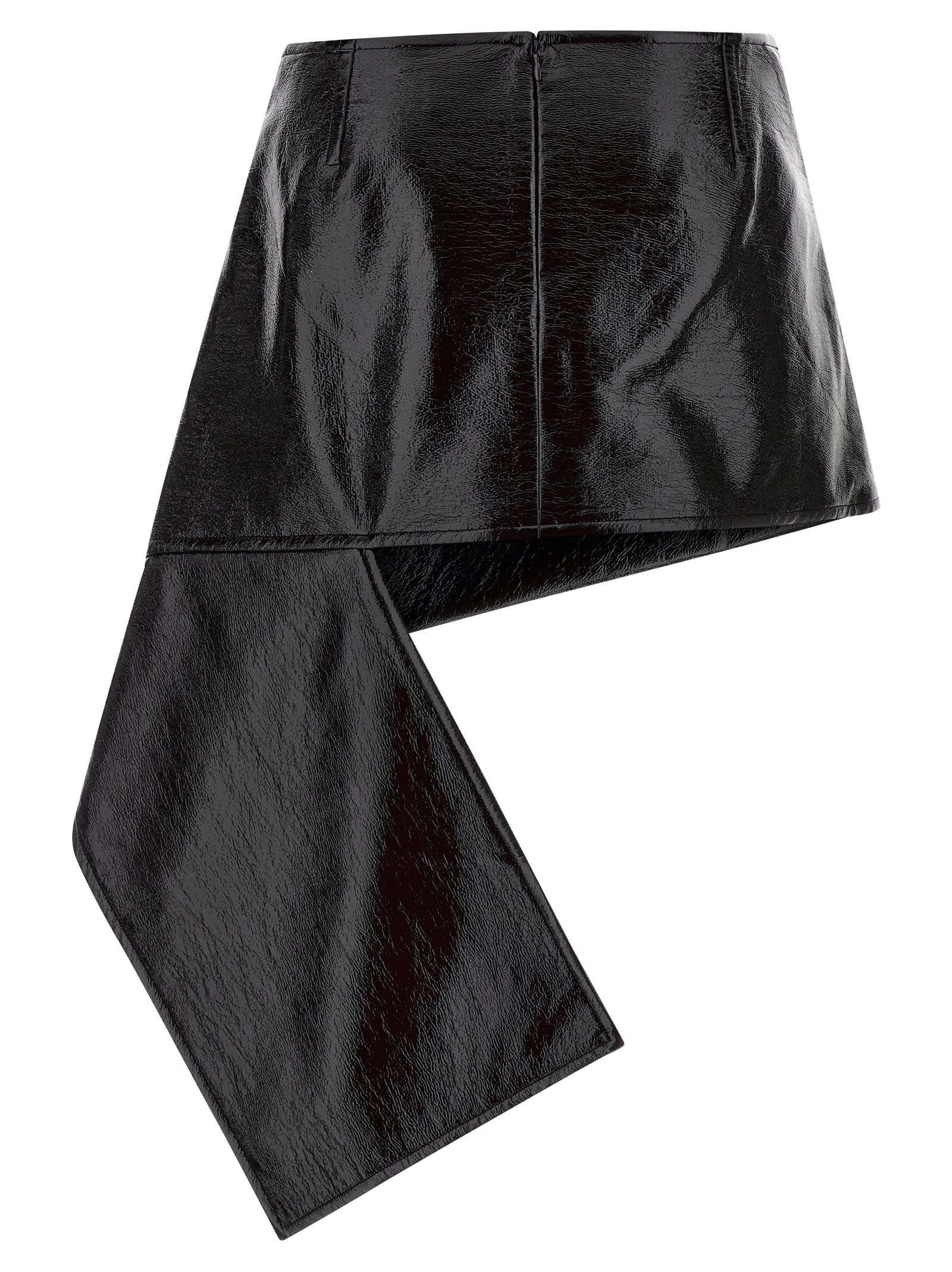 Courrèges Asymmetric High Waist Mini Skirt In Black