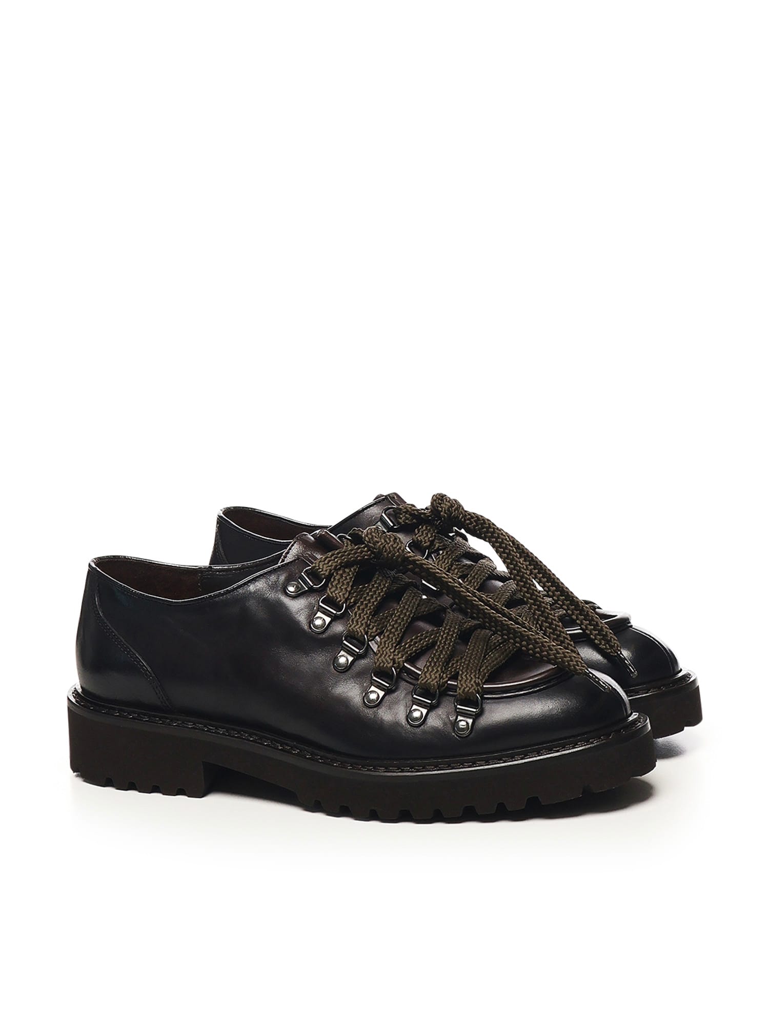 Doucal's Leather Derby Lace-up Shoes In Black