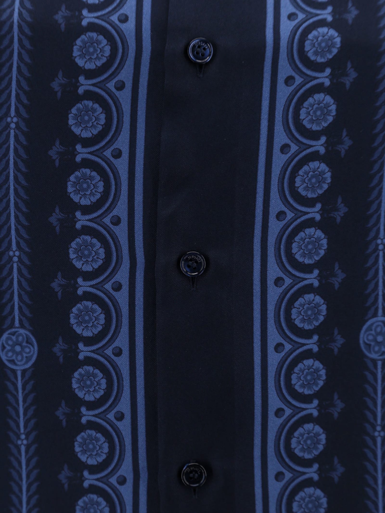 Shop Versace Shirt In Navy Blue