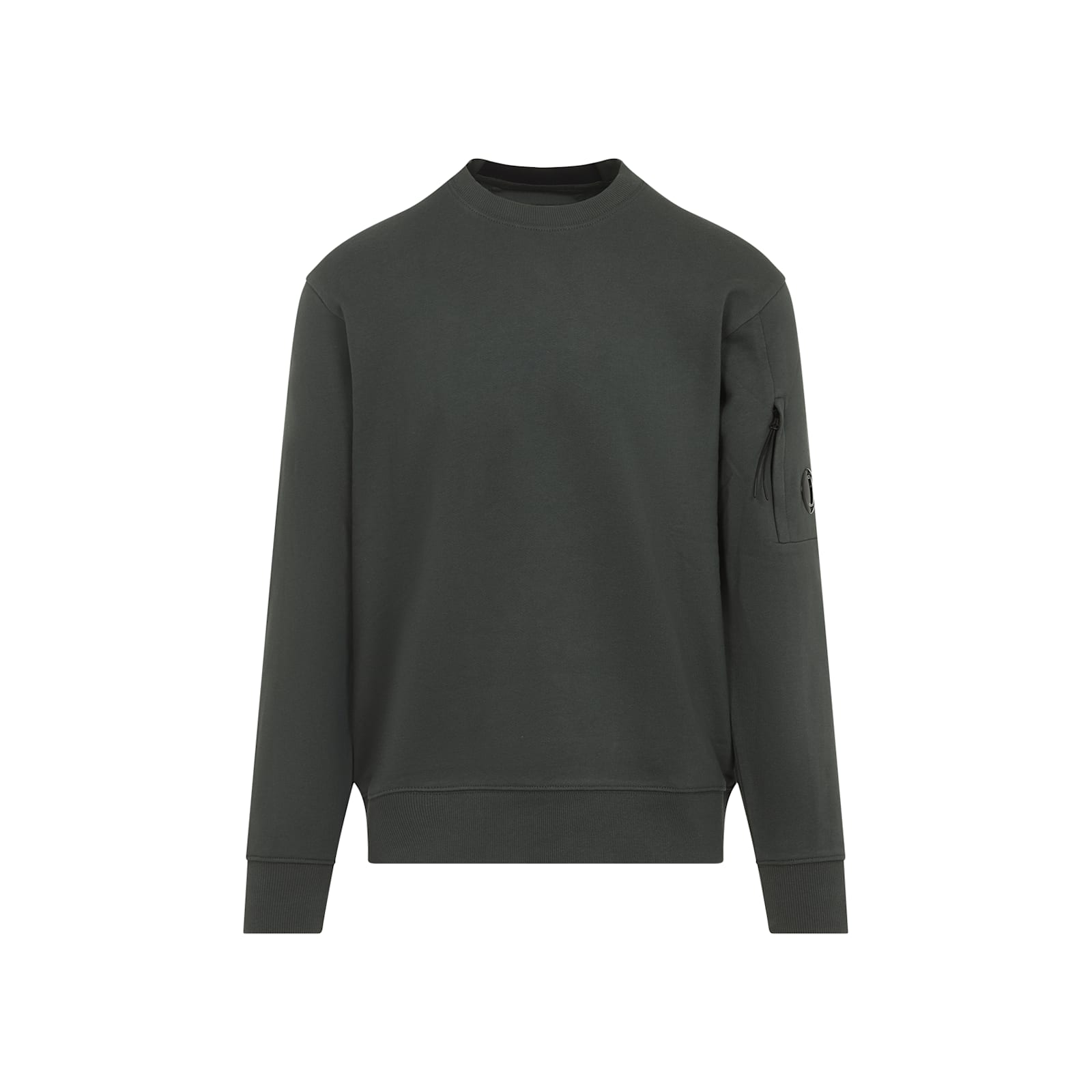 C.p. Company C.p.company Crewneck Sweatshirt With Lens Detail In Green