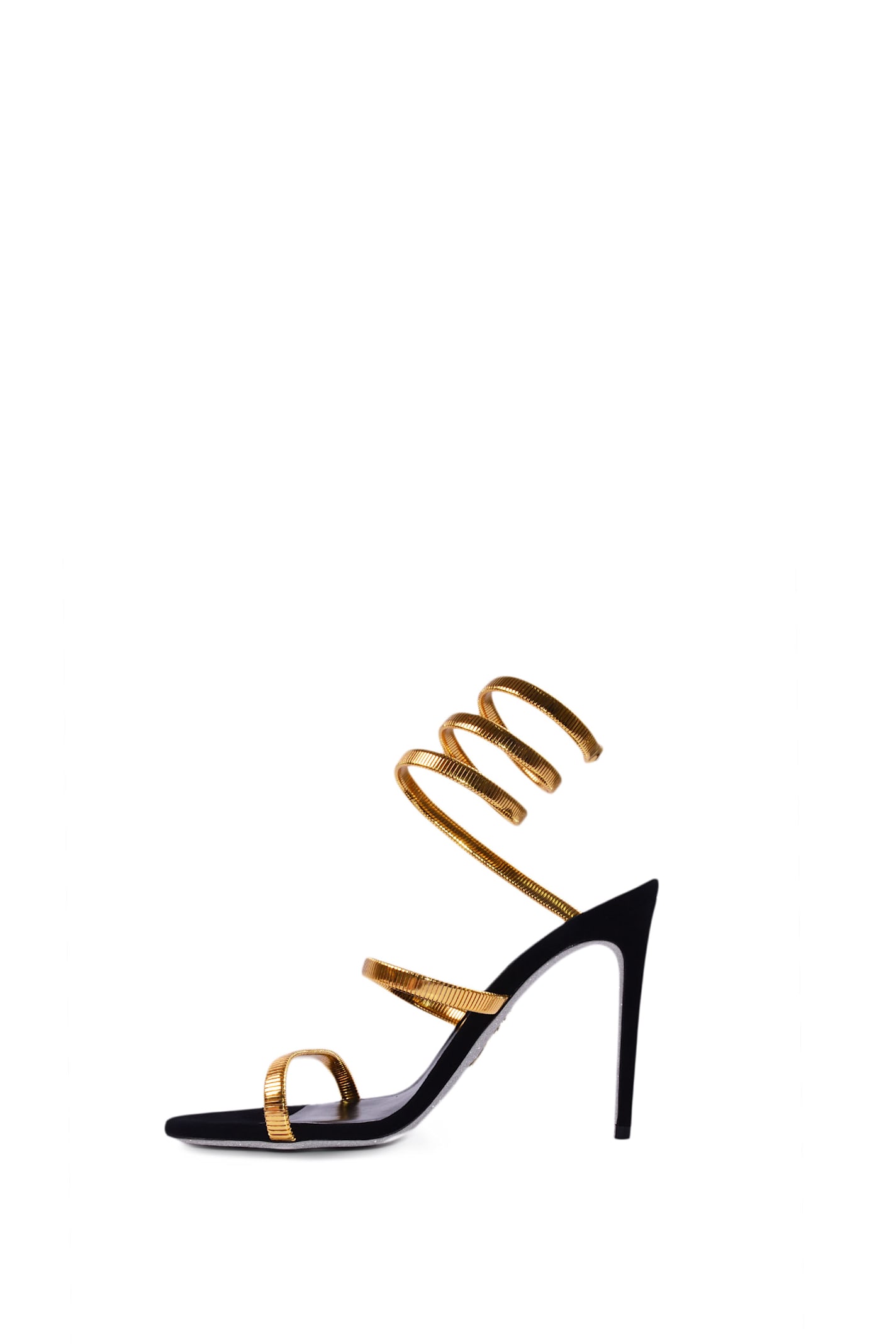 Shop René Caovilla Heel Sandals In Golden