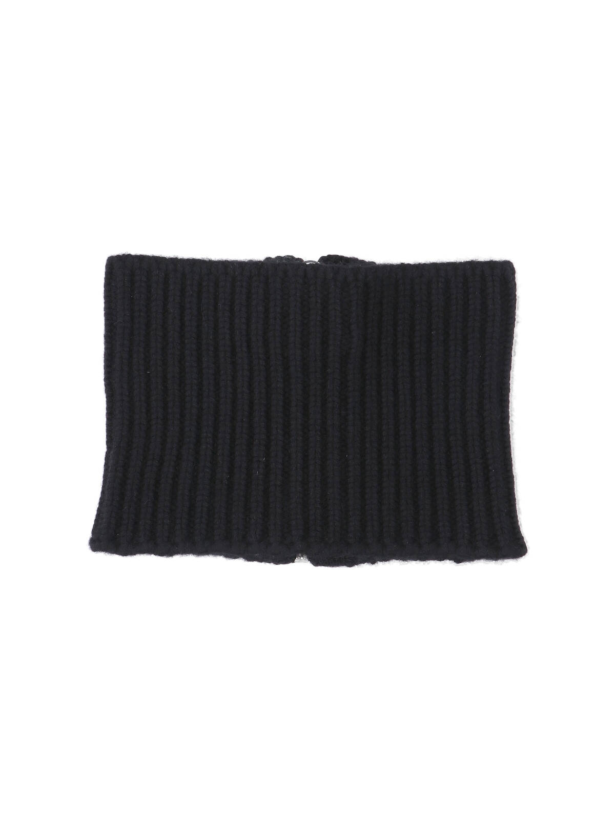 Sa Su Phi Zip-front Ribbed Neck Warmer Scarf In Black