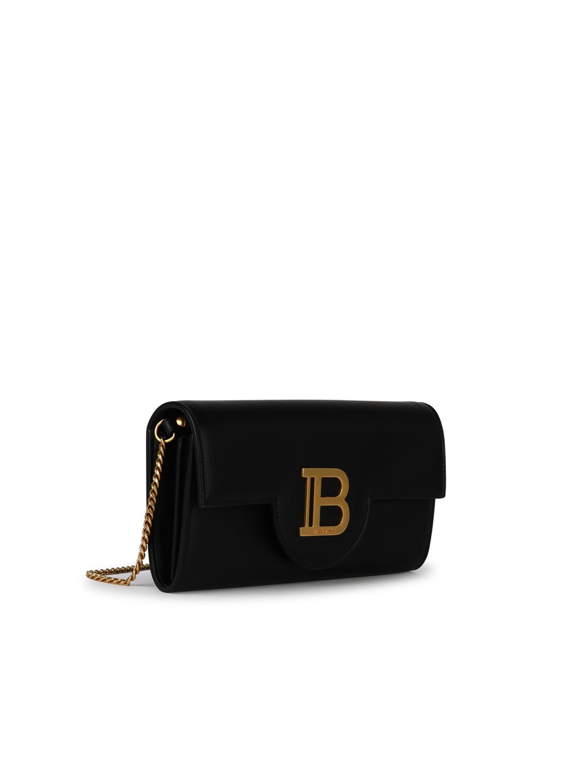 Shop Balmain B-buzz Black Leather Crossbody Bag