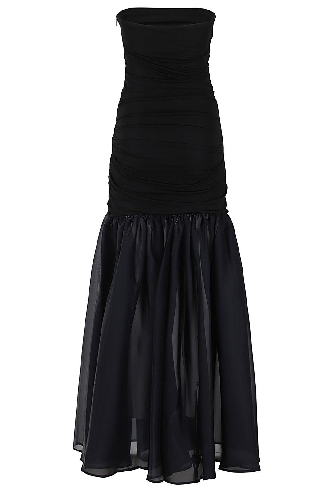 Shop Staud Liya Panelled Maxi Dress In Black/navy