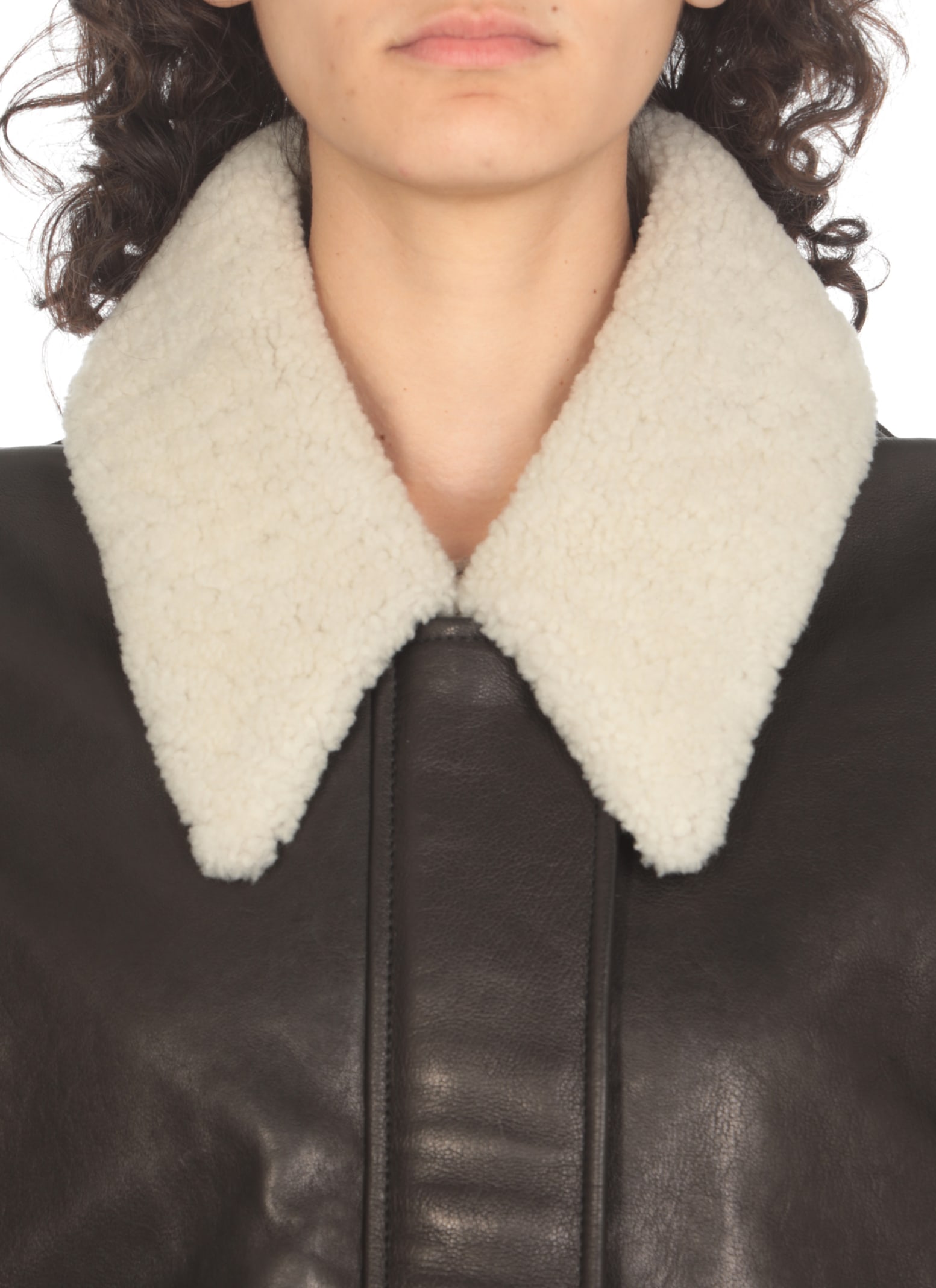 Shop Khaite Leather Shellar Jacket In Black