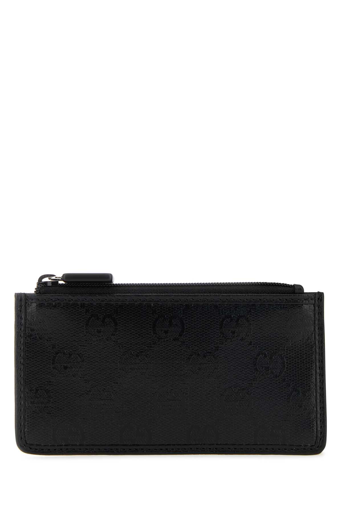 Shop Gucci Black Gg Crystal Fabric Card Holder In Blk