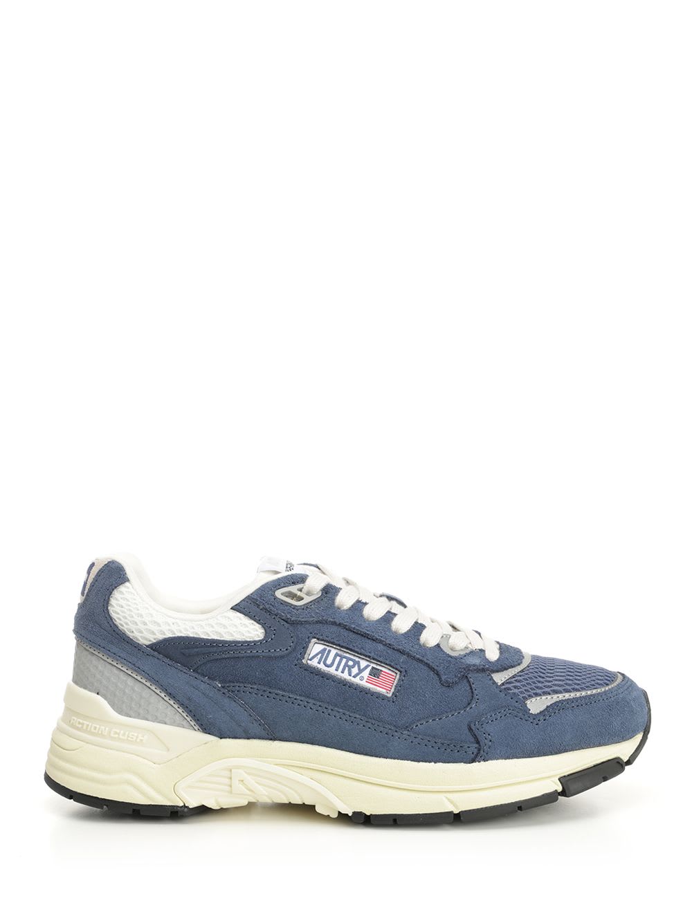 Autry Hyperway Leather-trimmed Suede And Mesh Sneakers In Blue