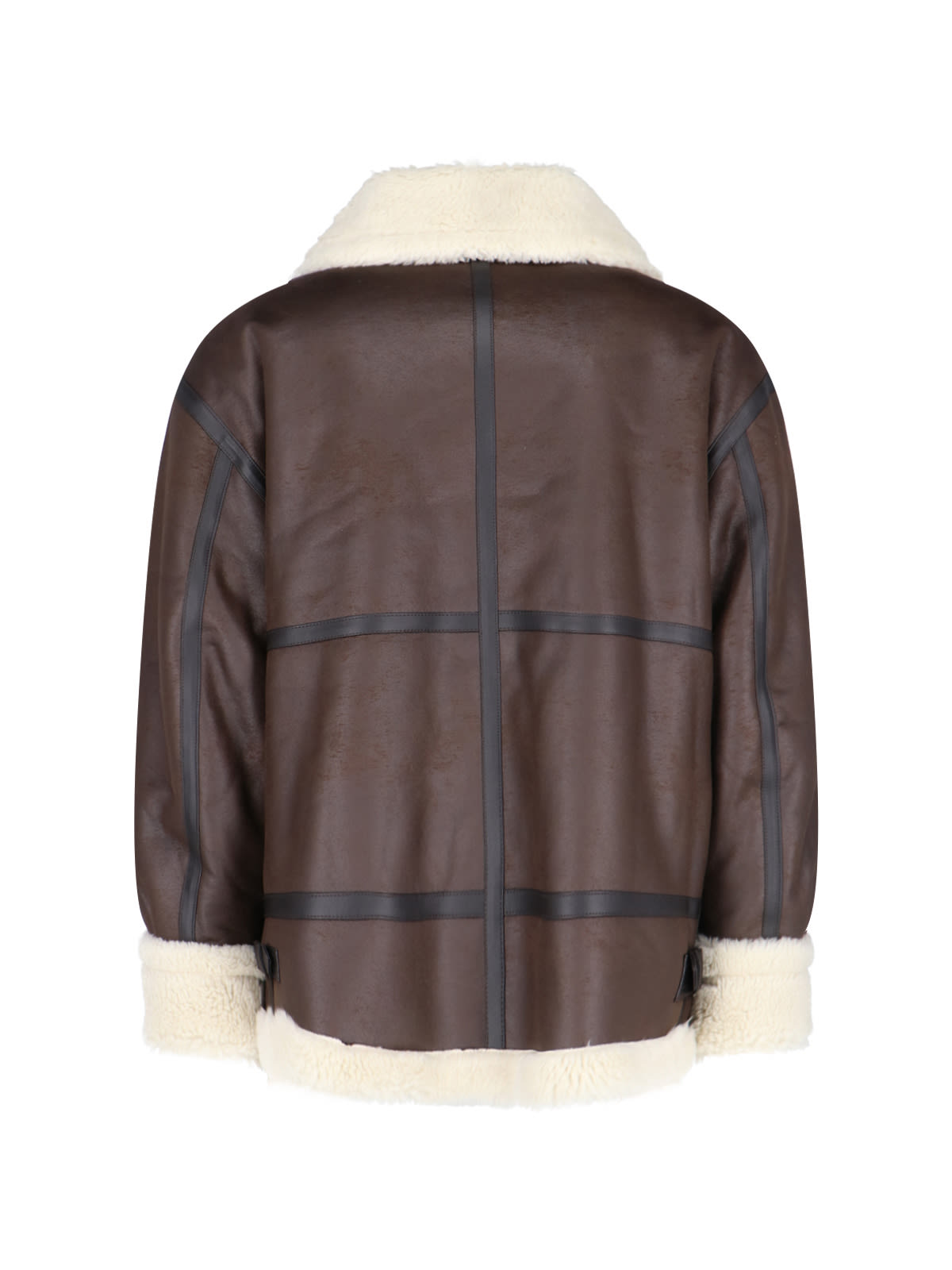 Shop Dunst Faux Shearling Zip Jacket In Brown