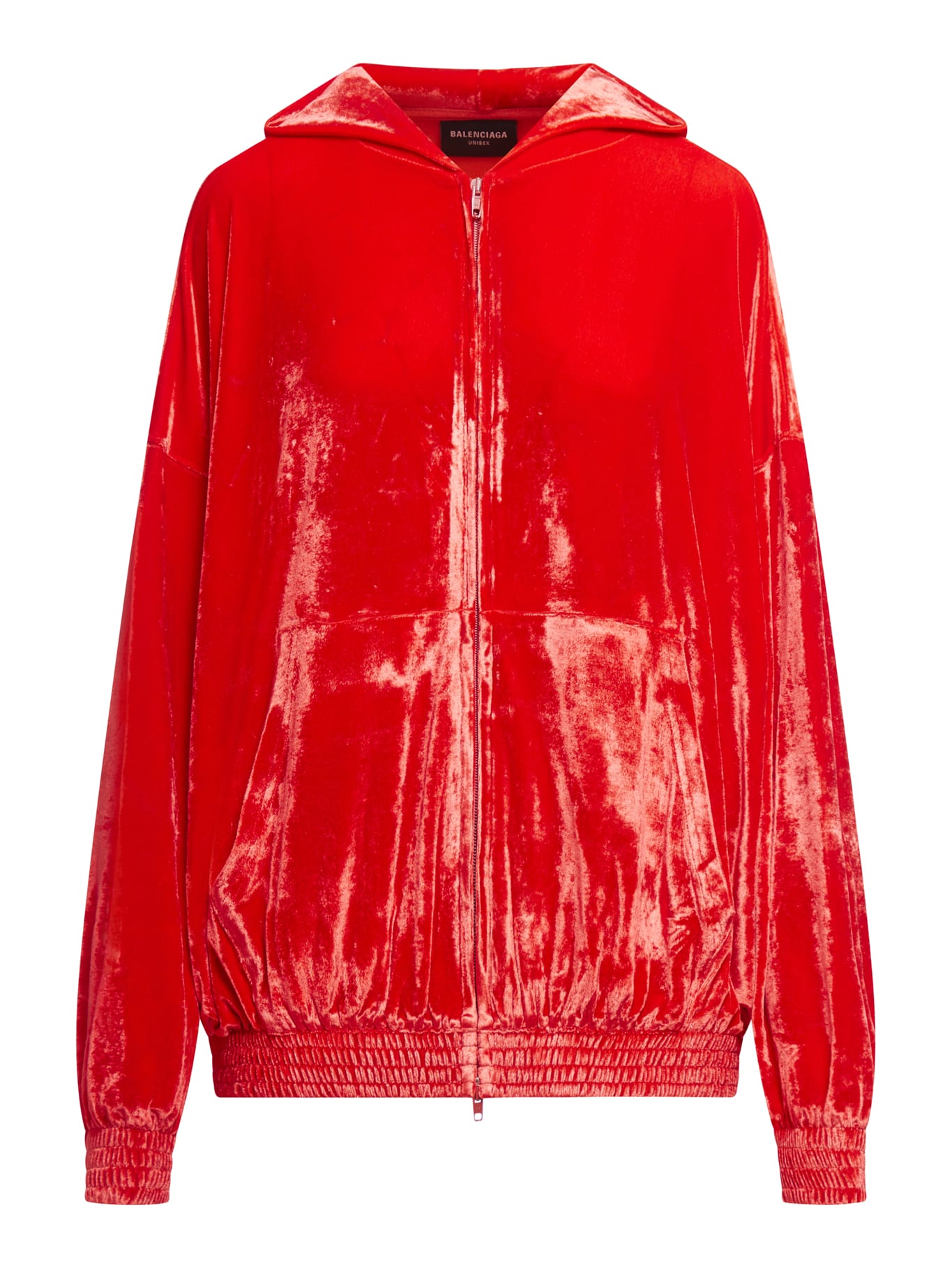 Shop Balenciaga Zip-up Hoodie In Red