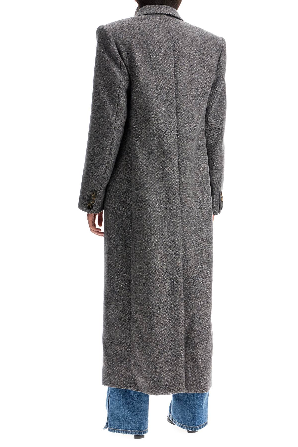 Shop Stella Mccartney Maxi Tweed Coat In In Concrete (grey)