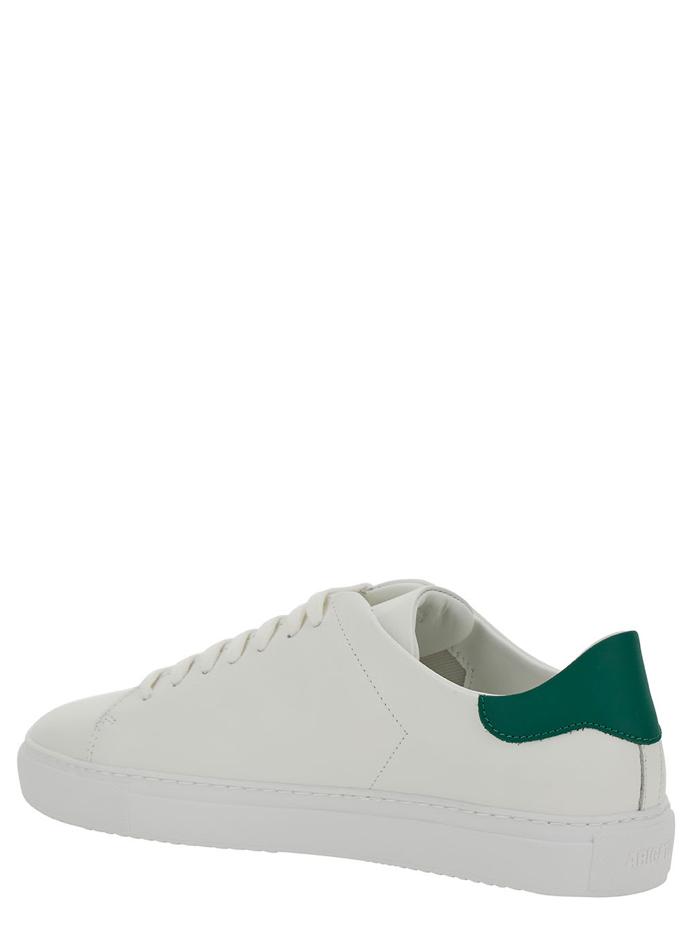 Shop Axel Arigato Clean 90 White Low Top Sneakers With Laminated Logo In Leather Man