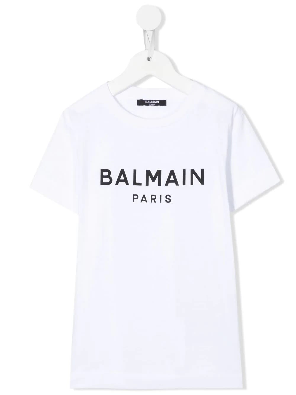 Balmain Kids White T-shirt With Black Logo Print